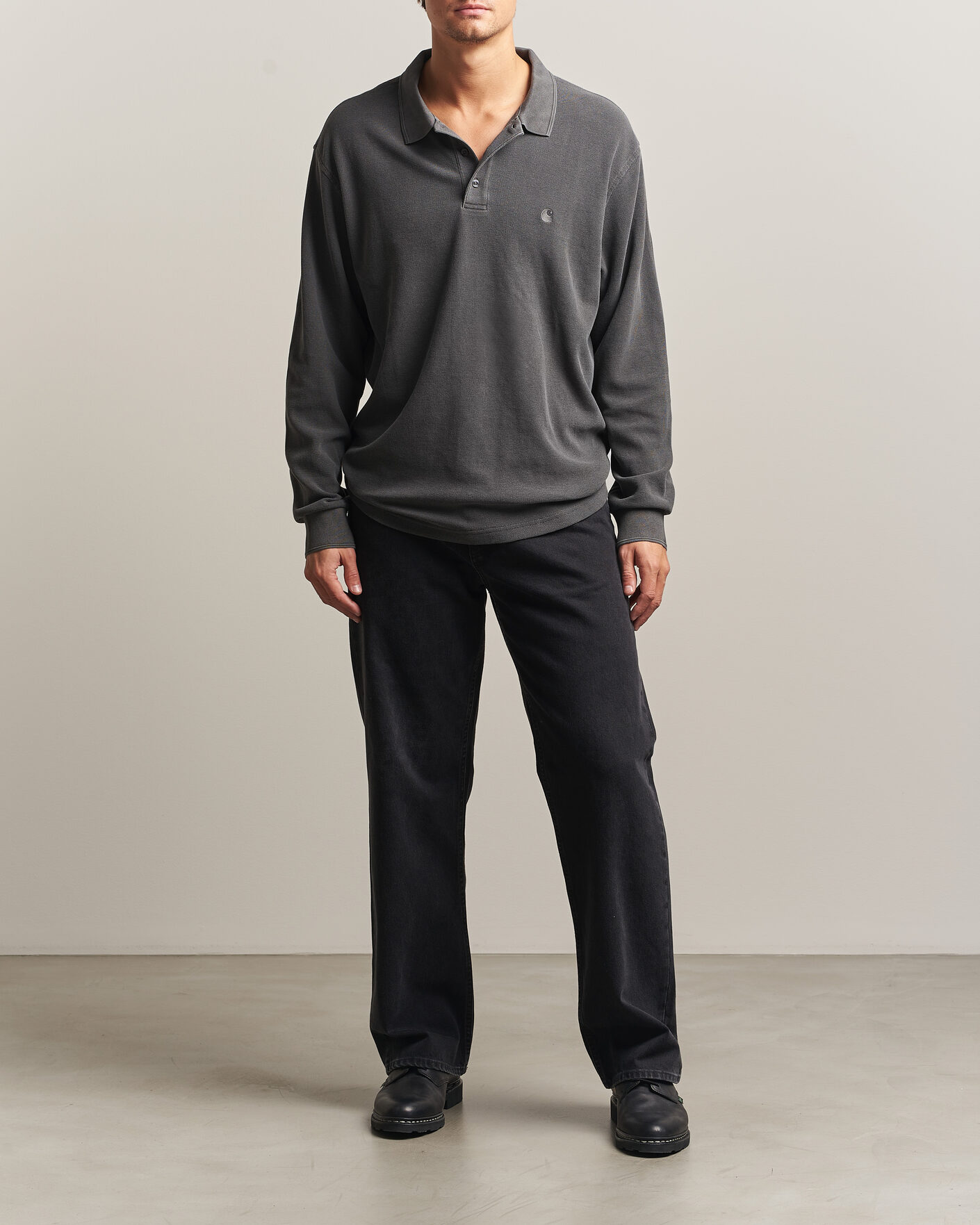 Homme | Pulls Et Tricots | Carhartt WIP | Long Sleeve Waffle Rugby Shirt Black