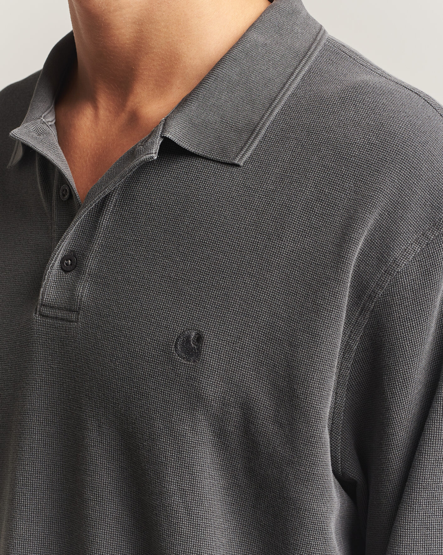 Homme | Pulls Et Tricots | Carhartt WIP | Long Sleeve Waffle Rugby Shirt Black