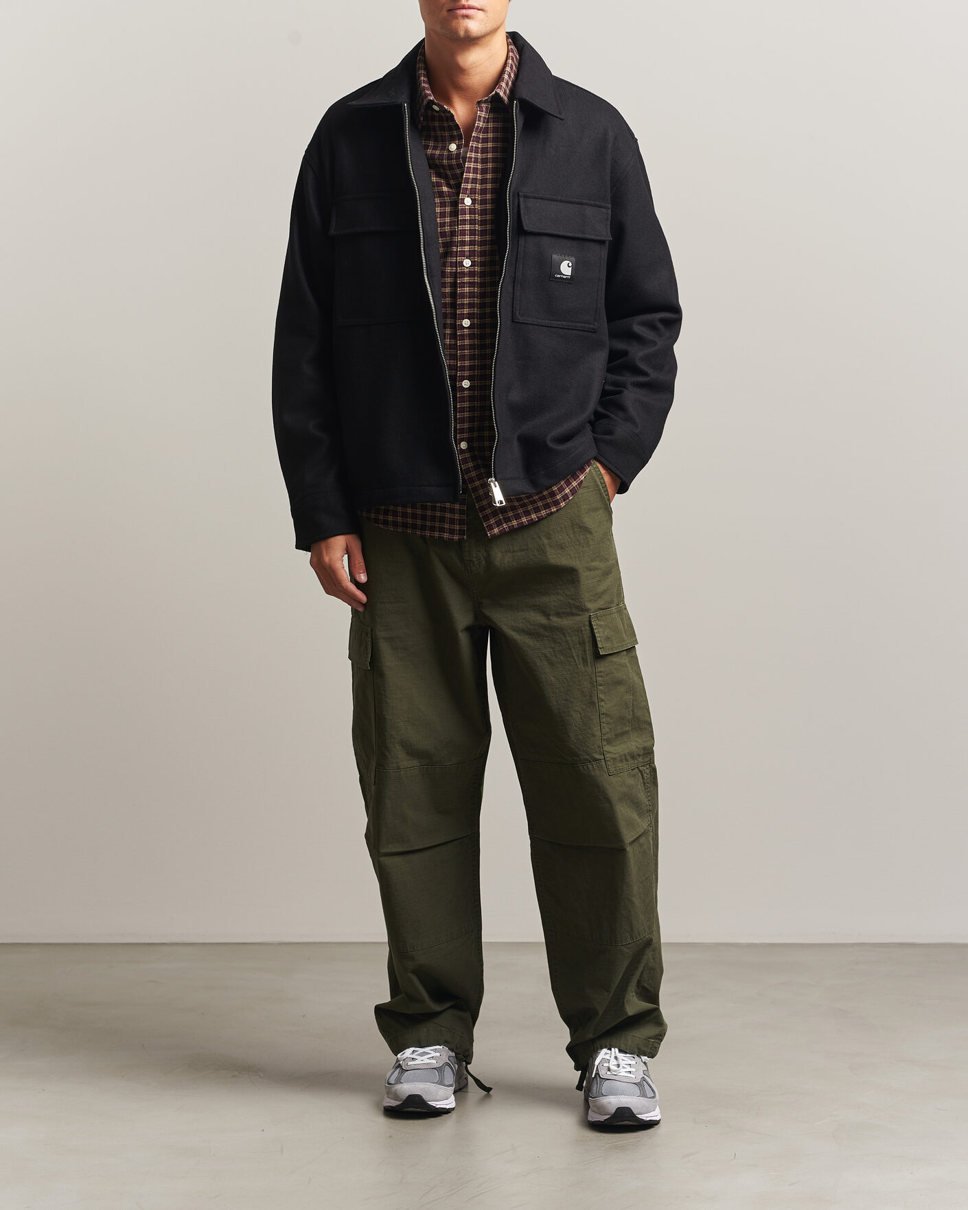 Homme | Chemises | Carhartt WIP | Atoka Wool Zip Shirt Jacket Black