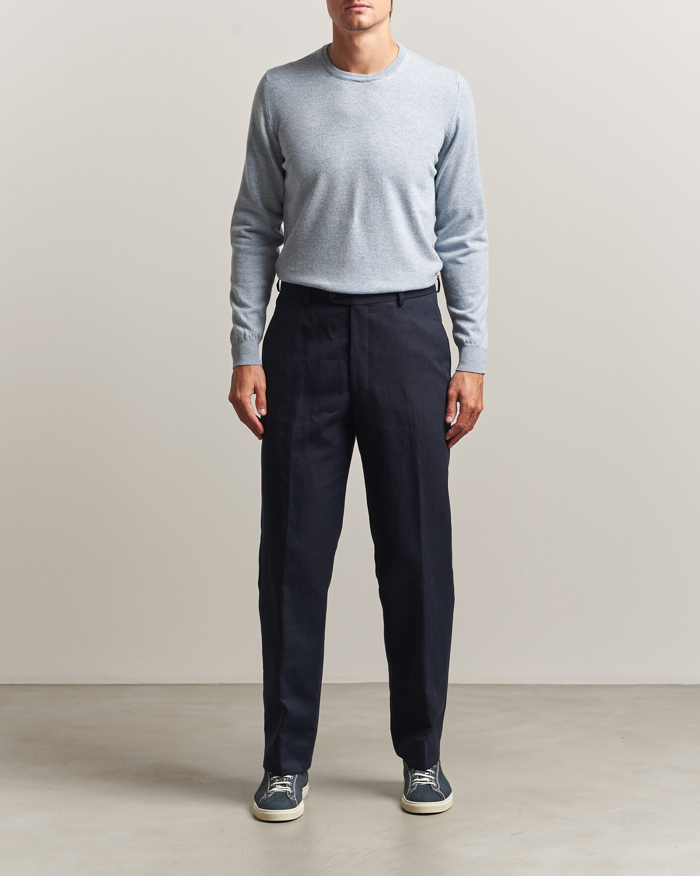 Homme | Pulls Et Tricots | Fedeli | Pure Cashmere Crew Neck Light Blue