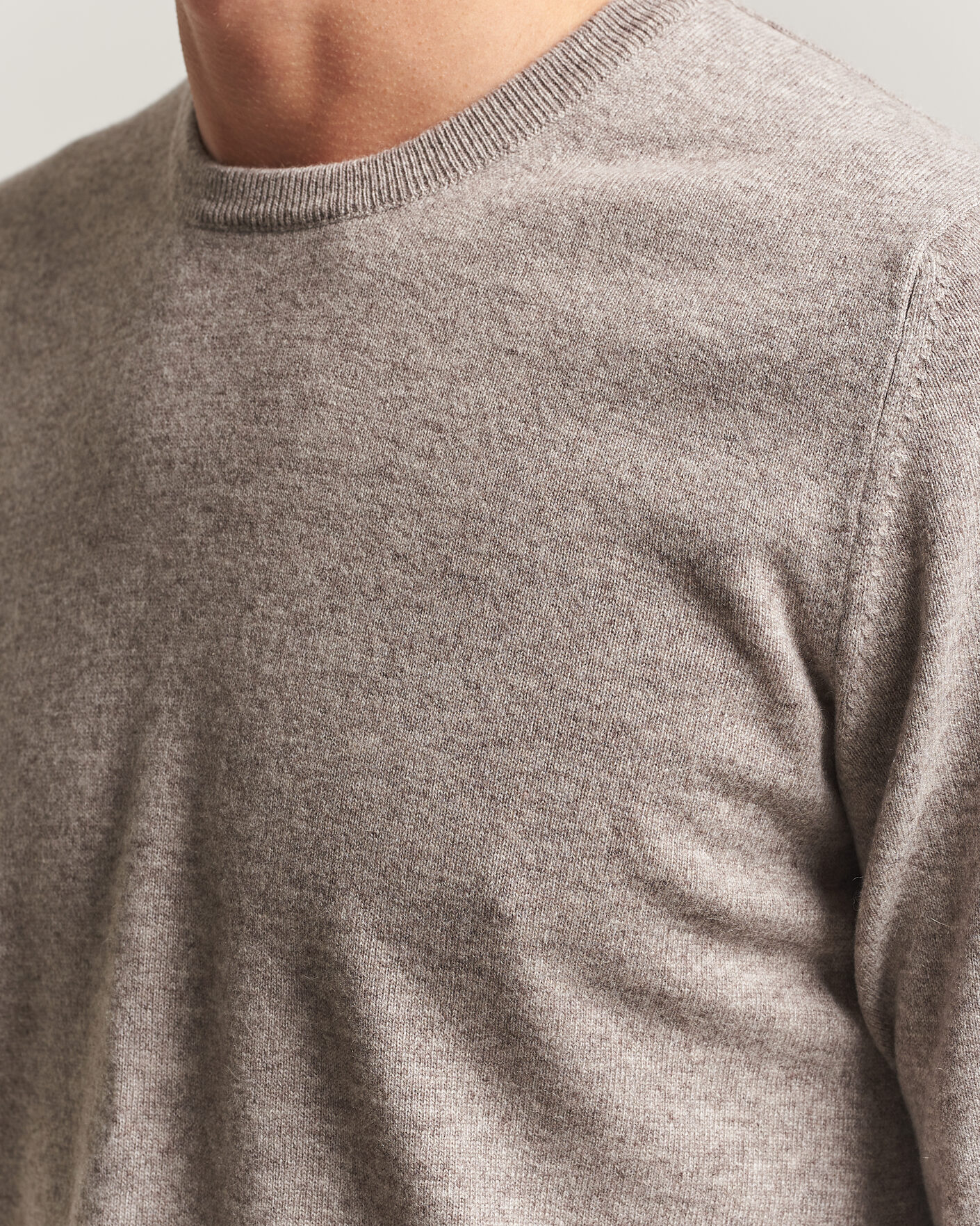 Homme | Pulls Et Tricots | Fedeli | Pure Cashmere Crew Neck Beige Melange