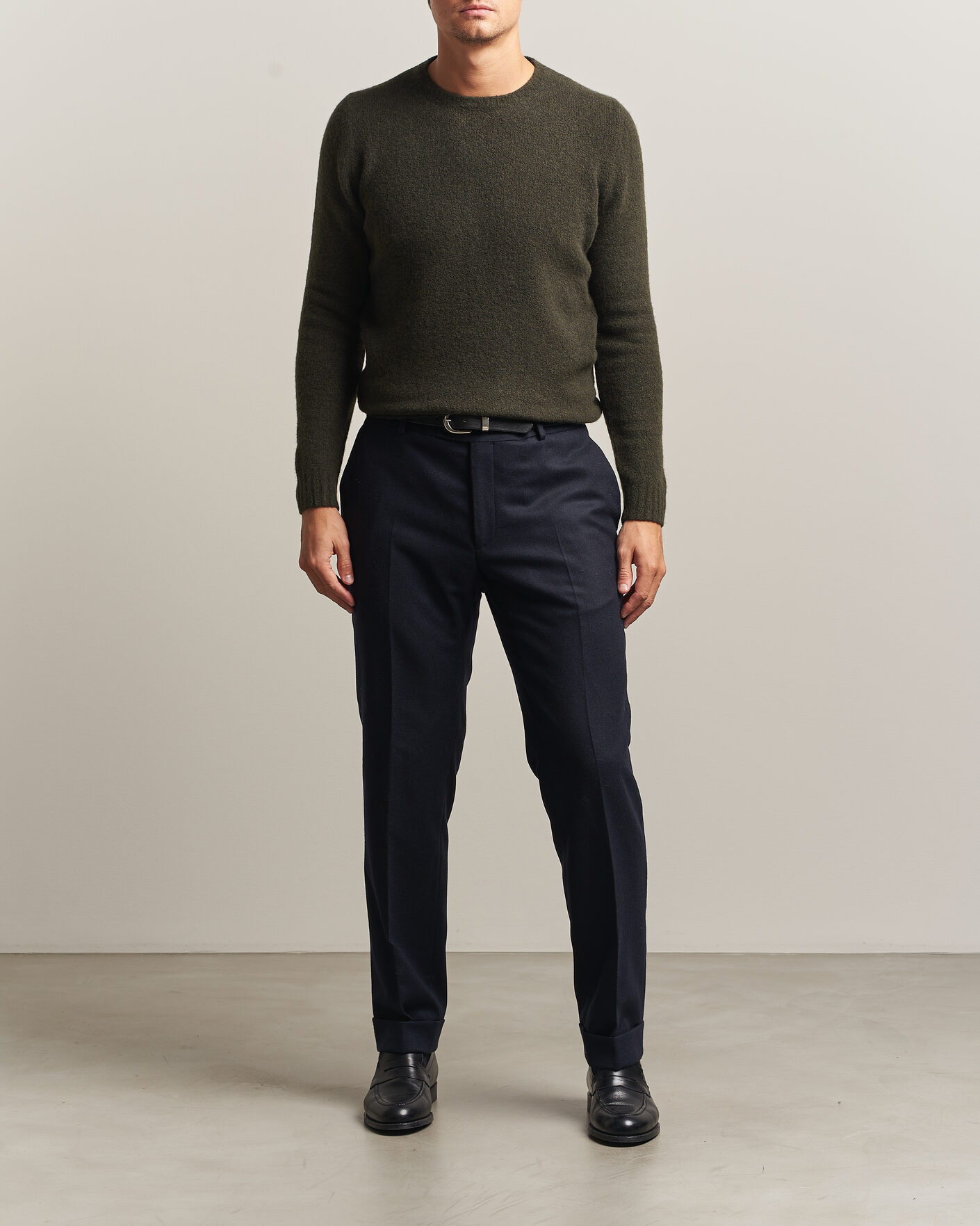 Homme | Pulls Et Tricots | Fedeli | Cashmere Blend Boucle Sweater Forest Green