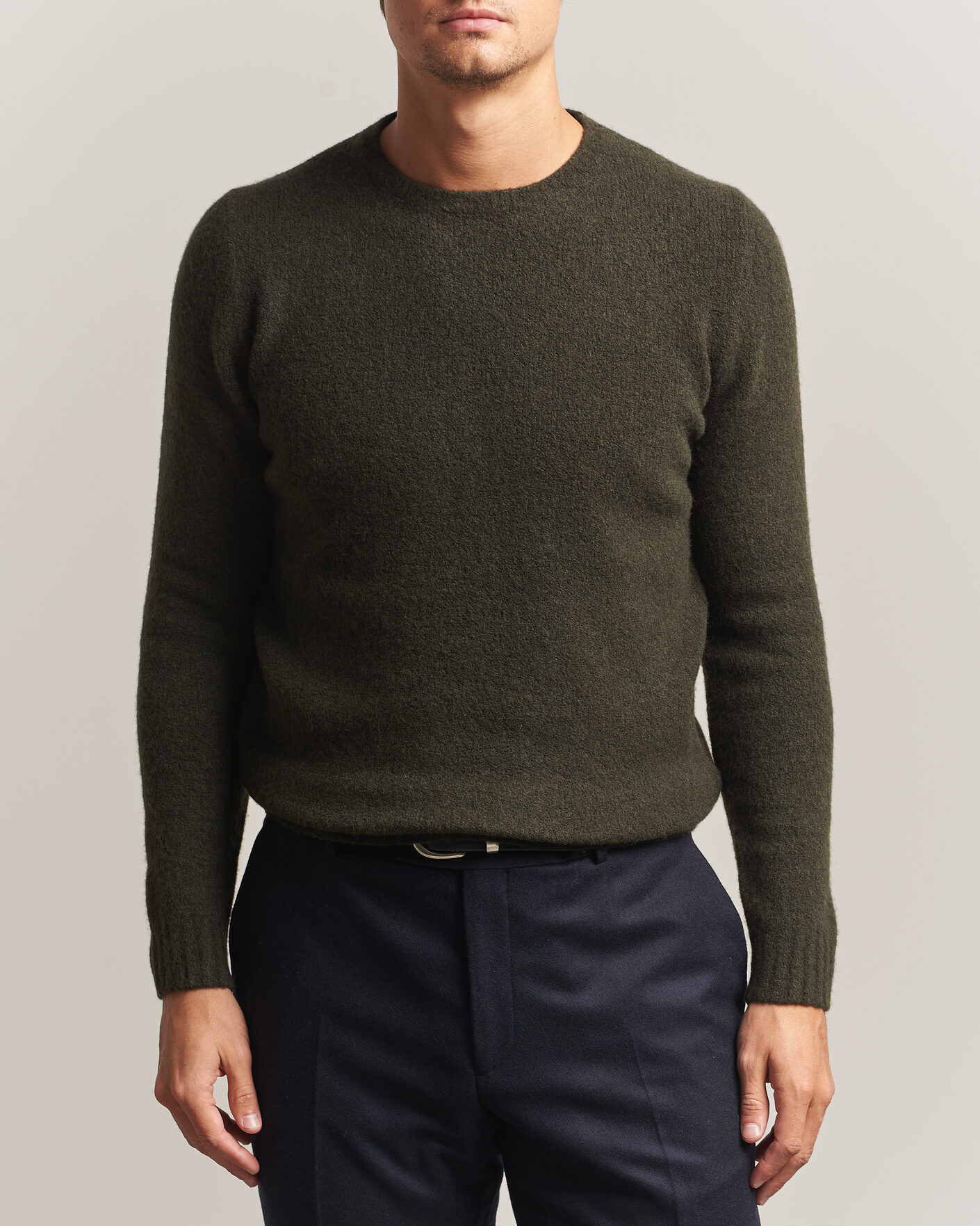 Homme | Pulls Et Tricots | Fedeli | Cashmere Blend Boucle Sweater Forest Green