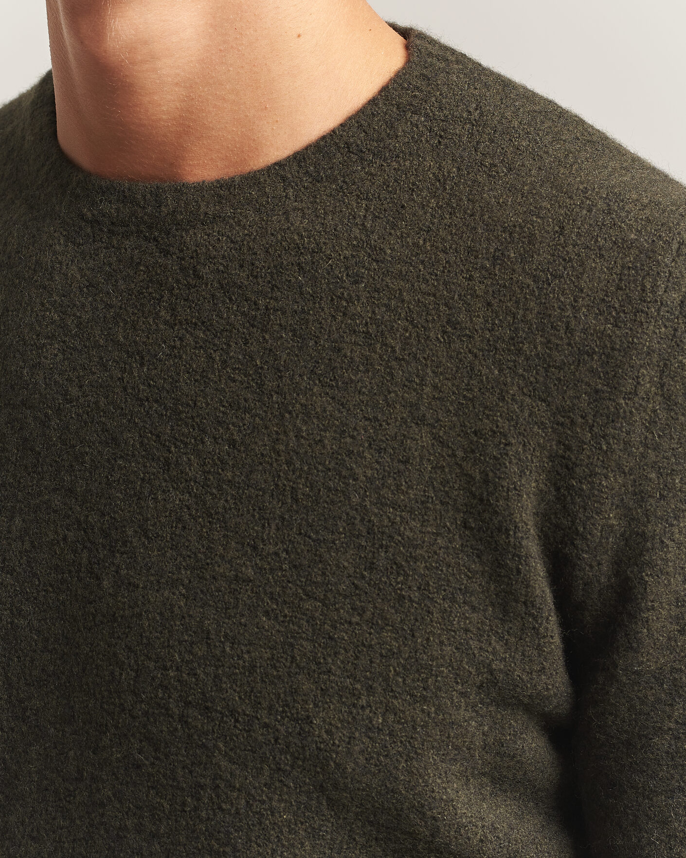 Homme | Pulls Et Tricots | Fedeli | Cashmere Blend Boucle Sweater Forest Green
