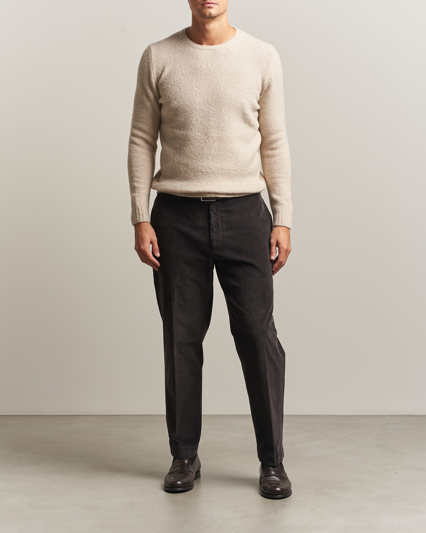 Homme | Pulls Et Tricots | Fedeli | Cashmere Blend Boucle Sweater Light Grey
