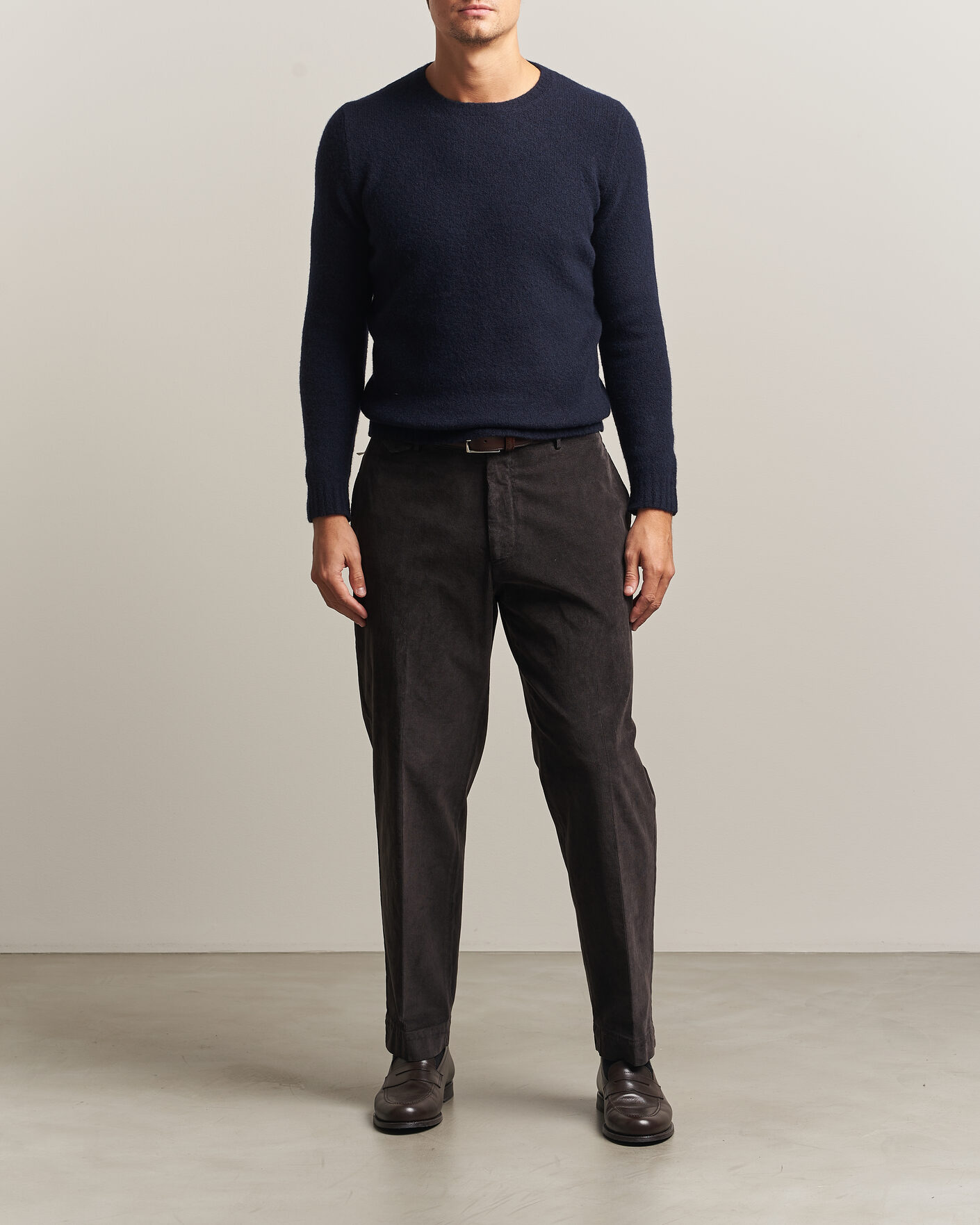 Homme | Pulls Et Tricots | Fedeli | Cashmere Blend Boucle Sweater Navy
