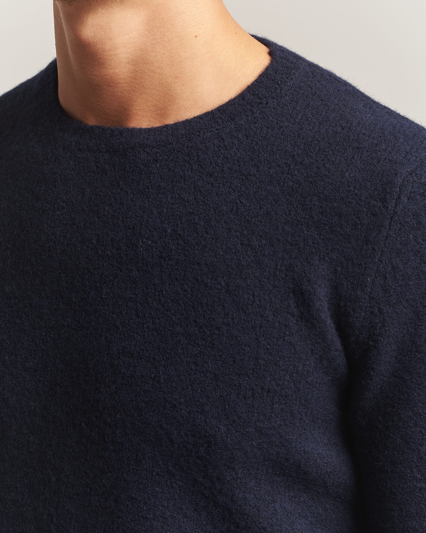 Homme | Pulls Et Tricots | Fedeli | Cashmere Blend Boucle Sweater Navy