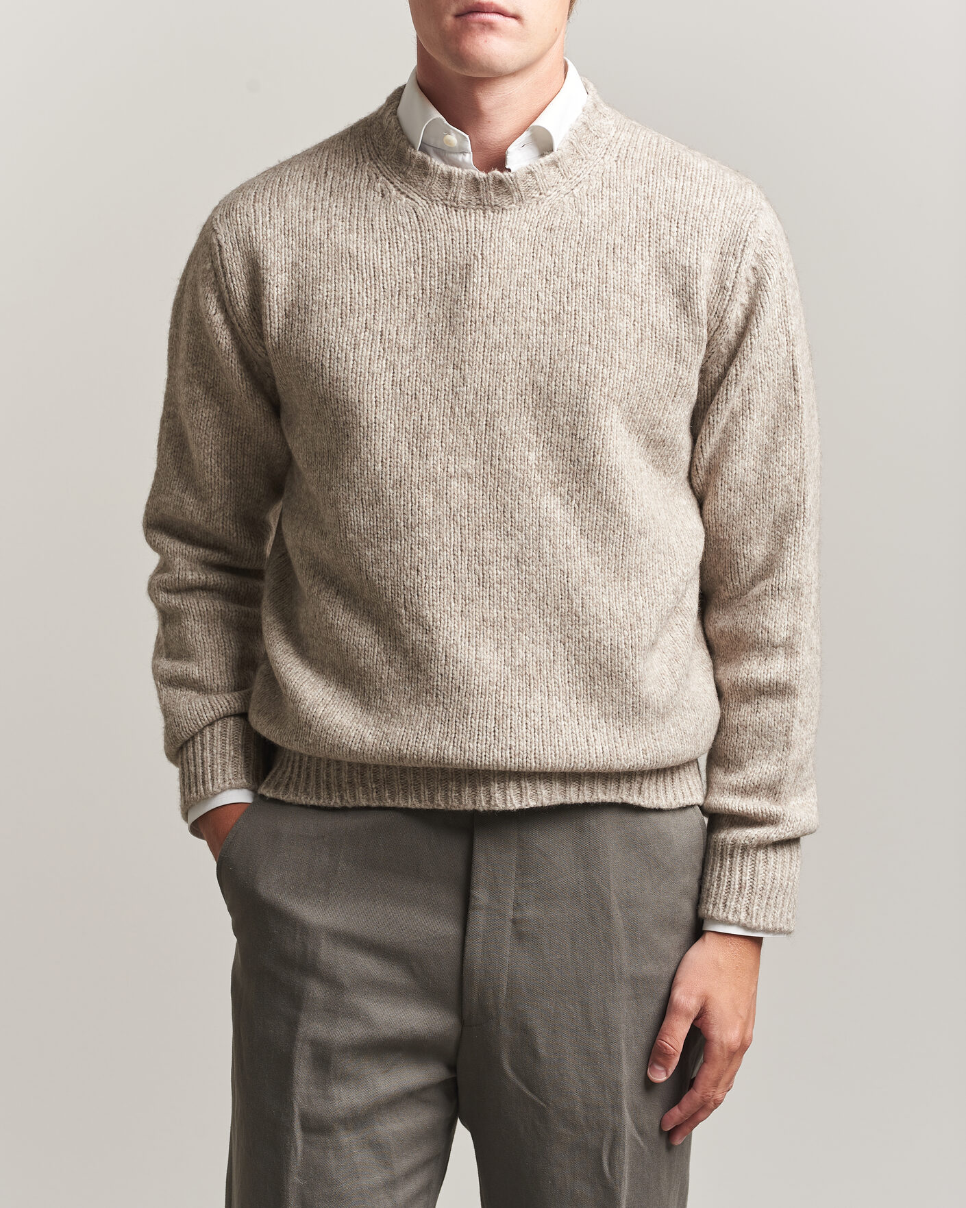 Homme | Pulls Et Tricots | Fedeli | Yak Blend Sweater Beige Melange