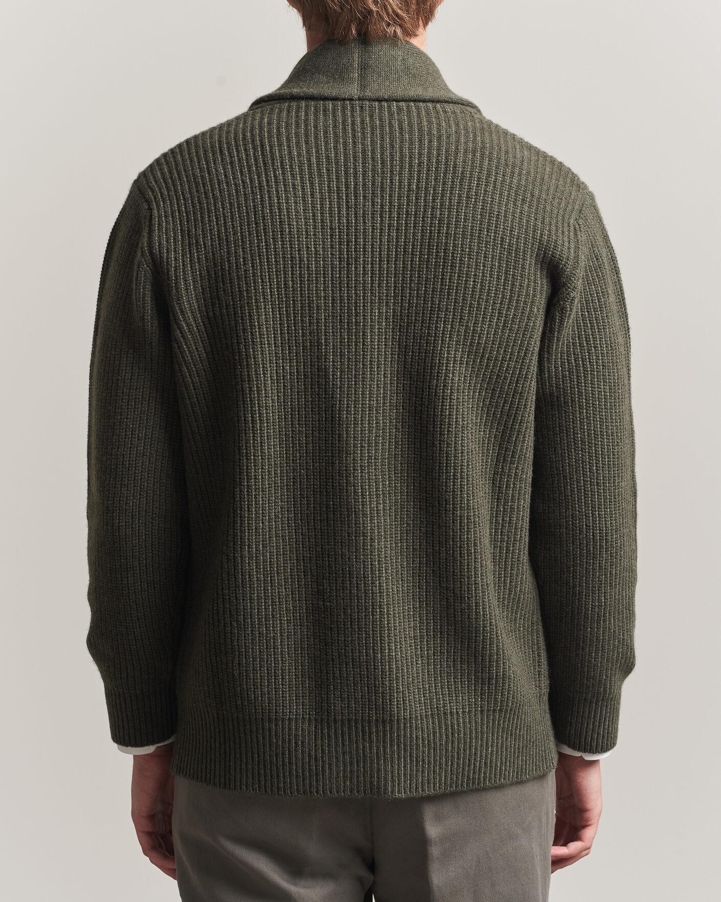 Homme | Pulls Et Tricots | Fedeli | Wool/Cashmere Shawl Cardigan Forest Green