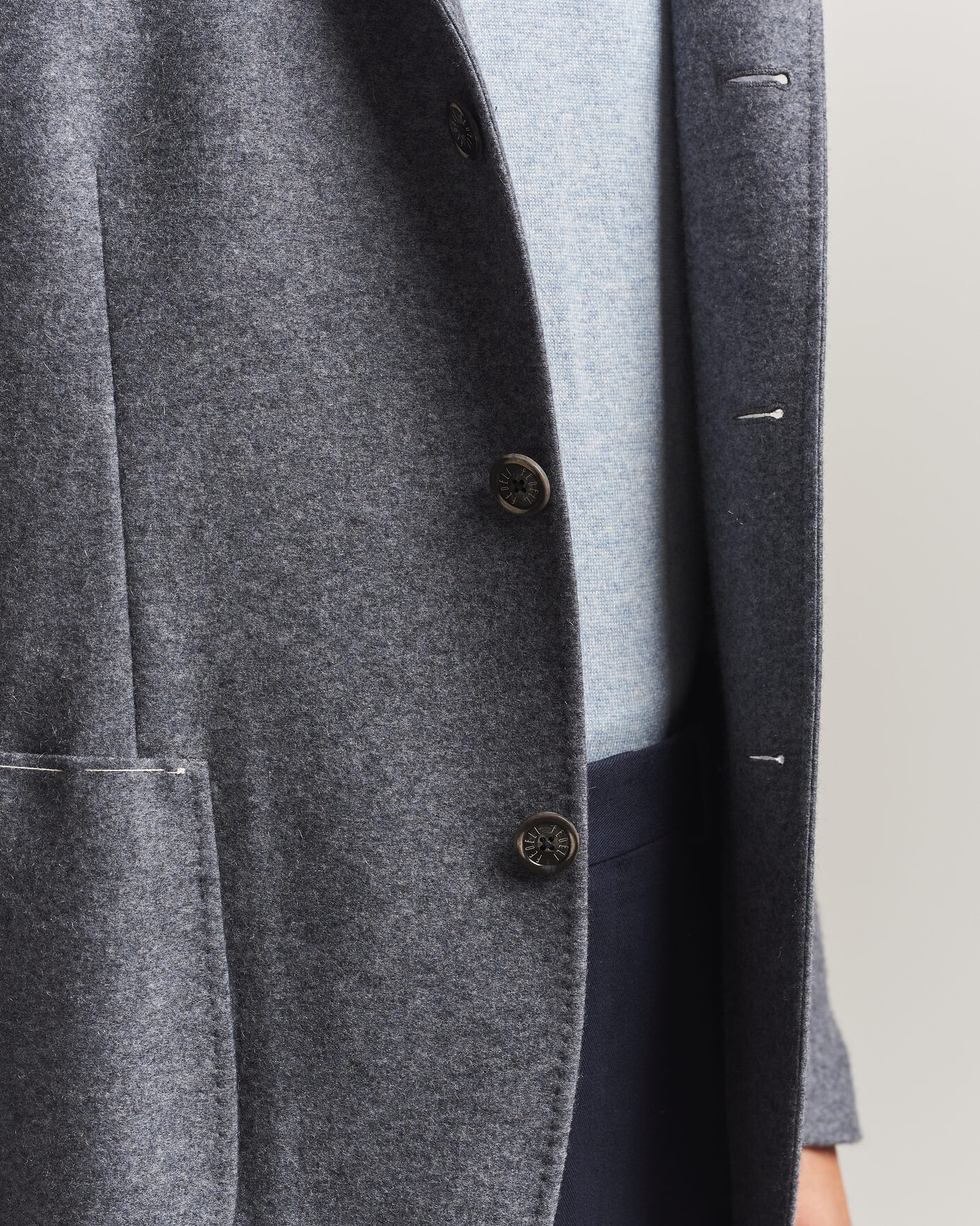 Homme | Blazers | Fedeli | Cashmere Flannel Jacket Grey Melange
