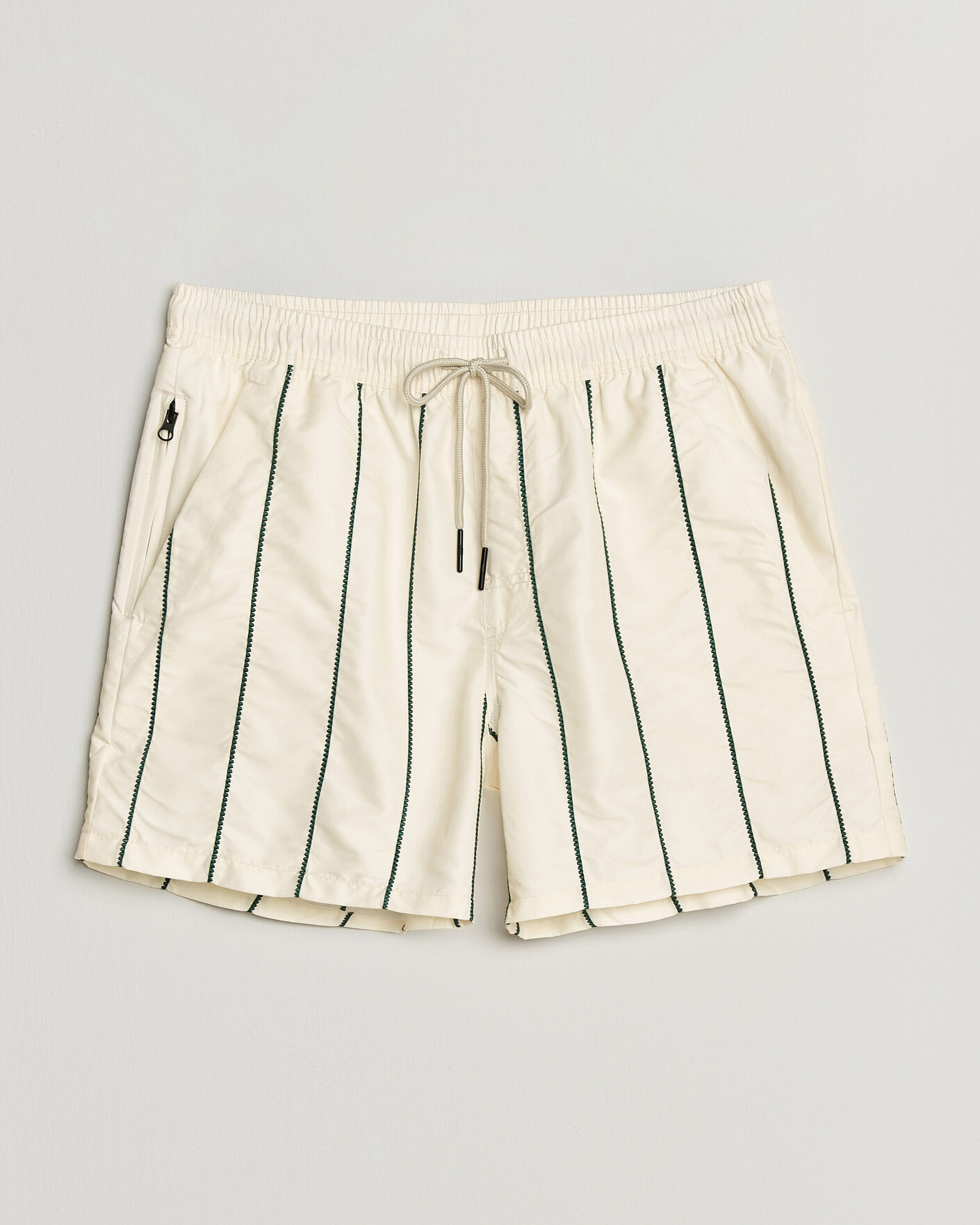 Homme | Maillots De Bain | OAS | Granada Striped Swimshorts White/Green