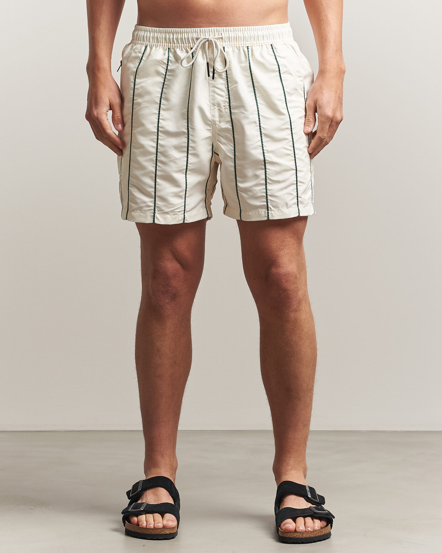 Homme | Maillots De Bain | OAS | Granada Striped Swimshorts White/Green