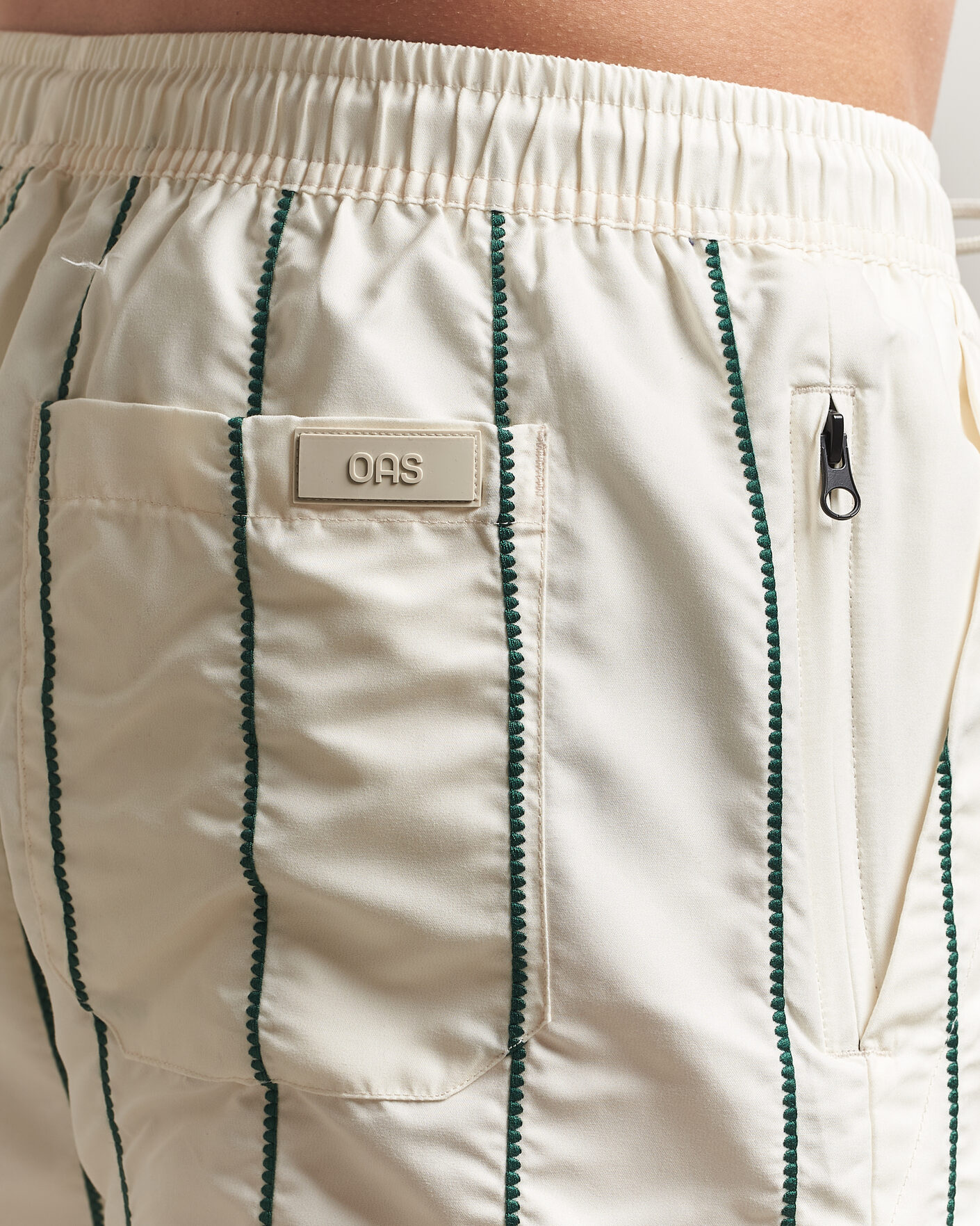 Homme | Maillots De Bain | OAS | Granada Striped Swimshorts White/Green