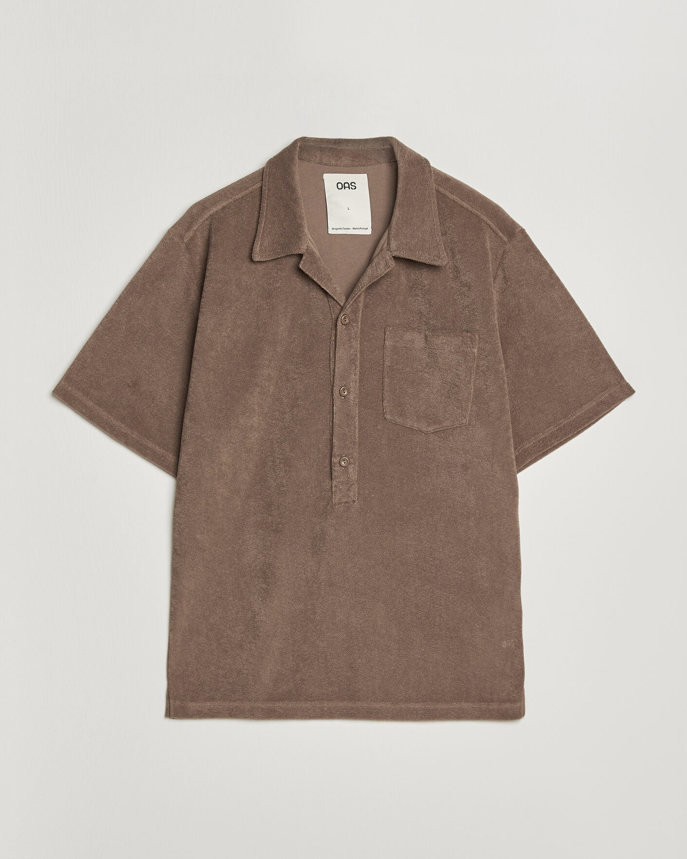 Homme | Polos | OAS | Novo Regular Fit Terry Polo Brown