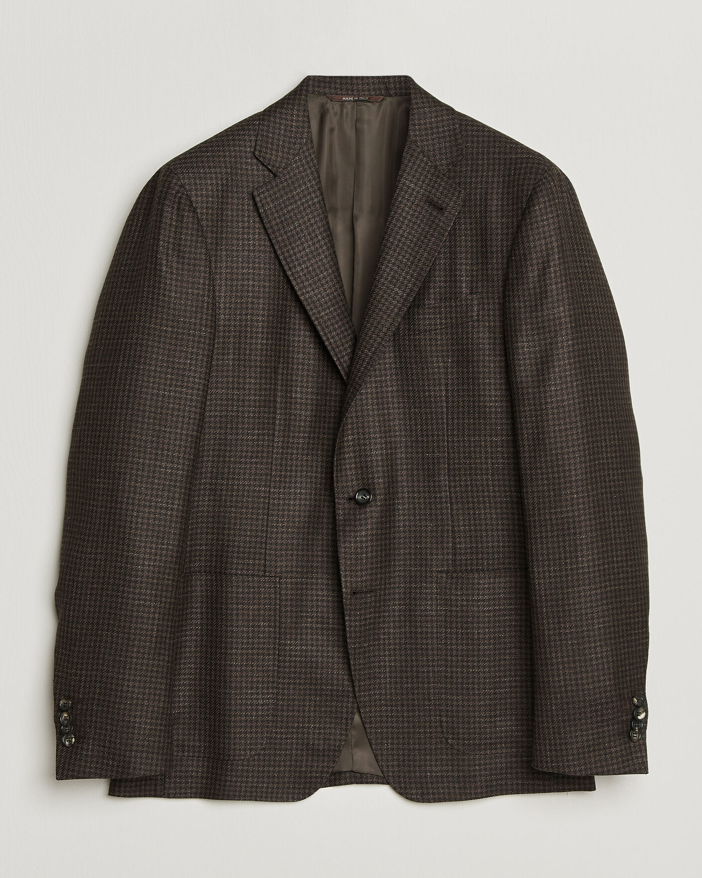Homme | Blazers | Canali | Kei Houndstooth Flannel Blazer Dark Brown