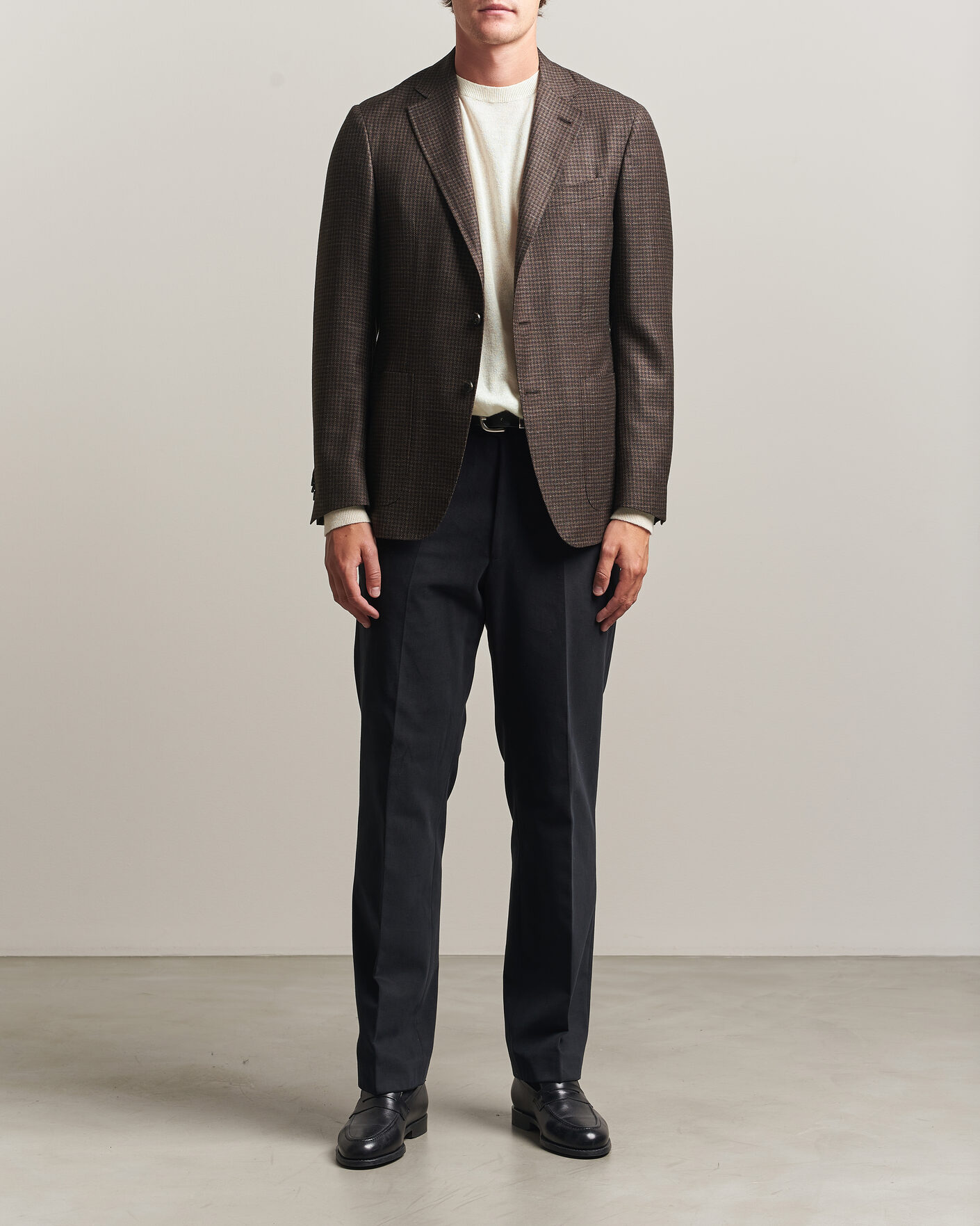 Homme | Blazers | Canali | Kei Houndstooth Flannel Blazer Dark Brown