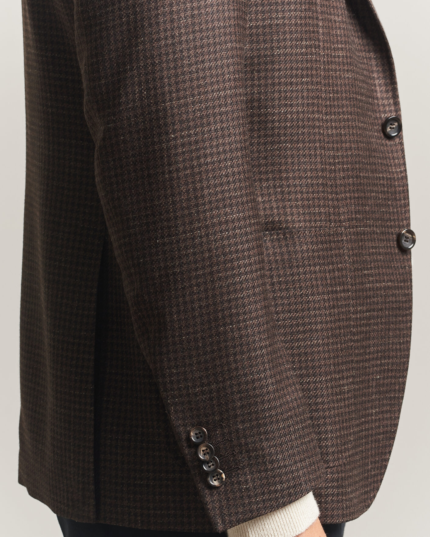 Homme | Blazers | Canali | Kei Houndstooth Flannel Blazer Dark Brown