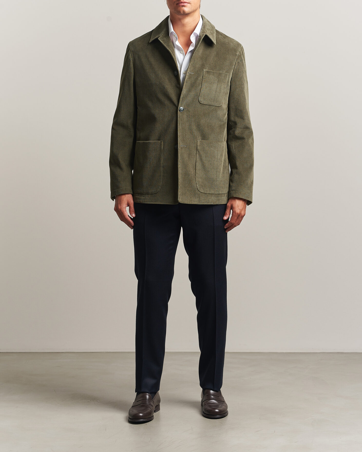 Homme | Manteaux Et Vestes | Canali | Corduroy Chore Jacket Olive