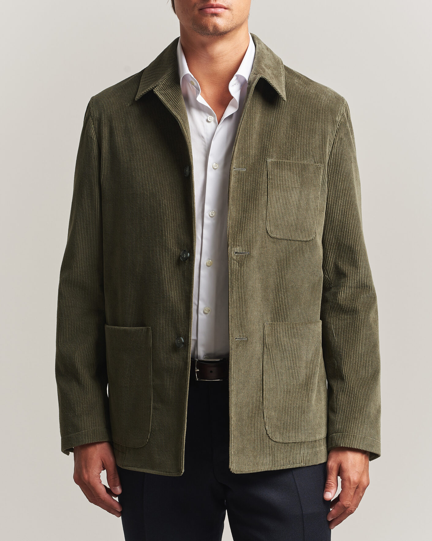 Homme | Manteaux Et Vestes | Canali | Corduroy Chore Jacket Olive