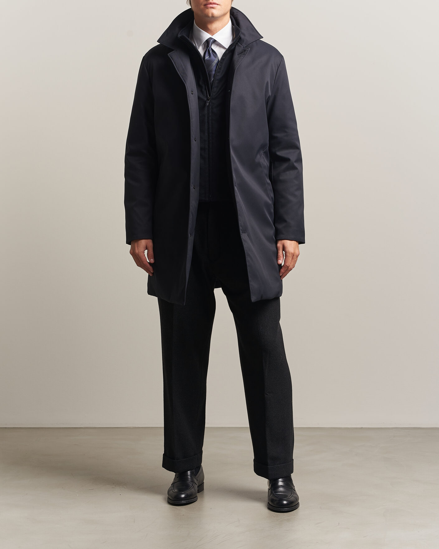 Homme | Manteaux Et Vestes | Canali | Zip Liner Down Coat Navy
