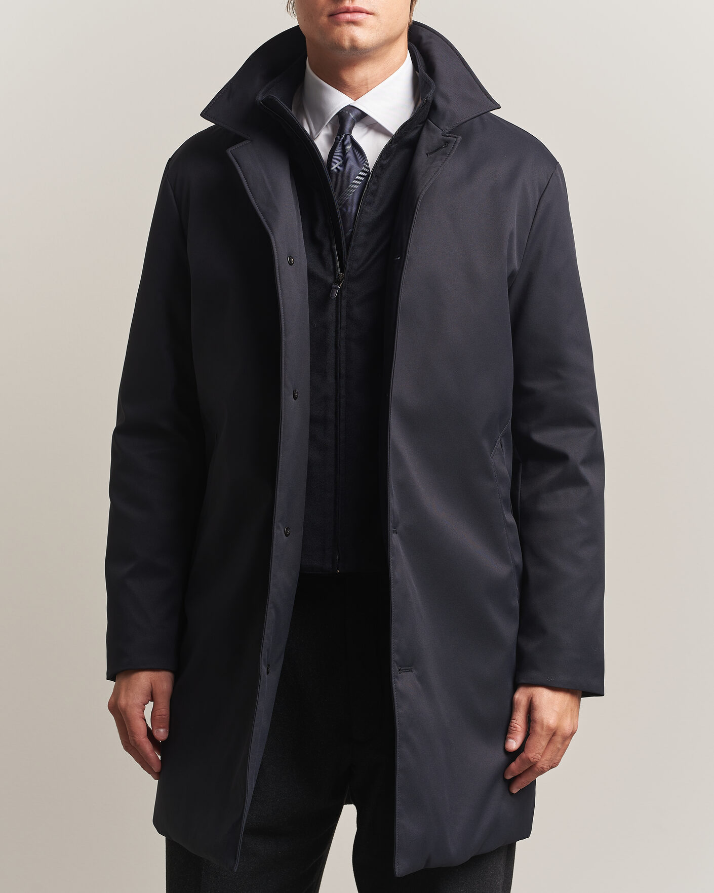 Homme | Manteaux Et Vestes | Canali | Zip Liner Down Coat Navy