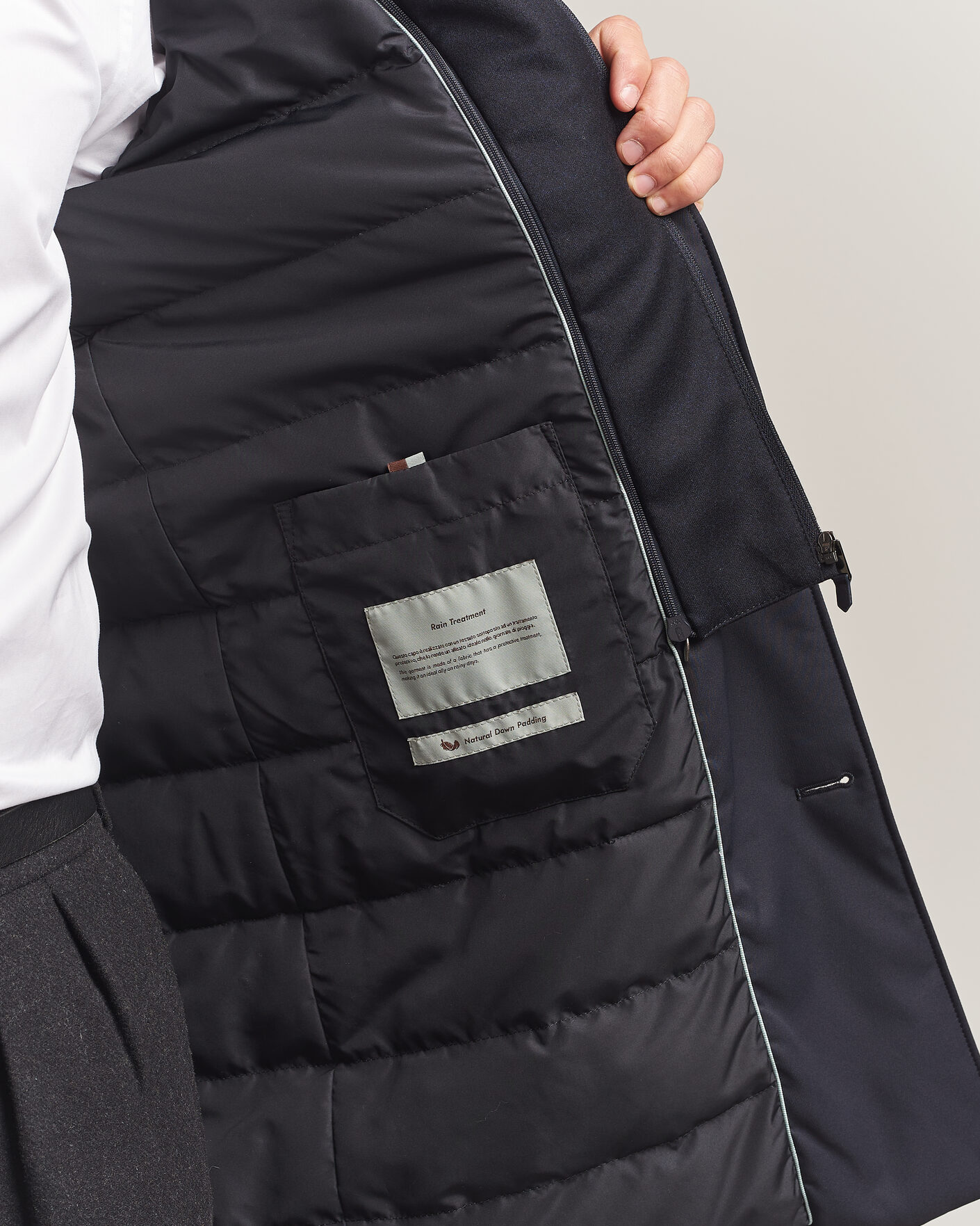 Homme | Manteaux Et Vestes | Canali | Zip Liner Down Coat Navy