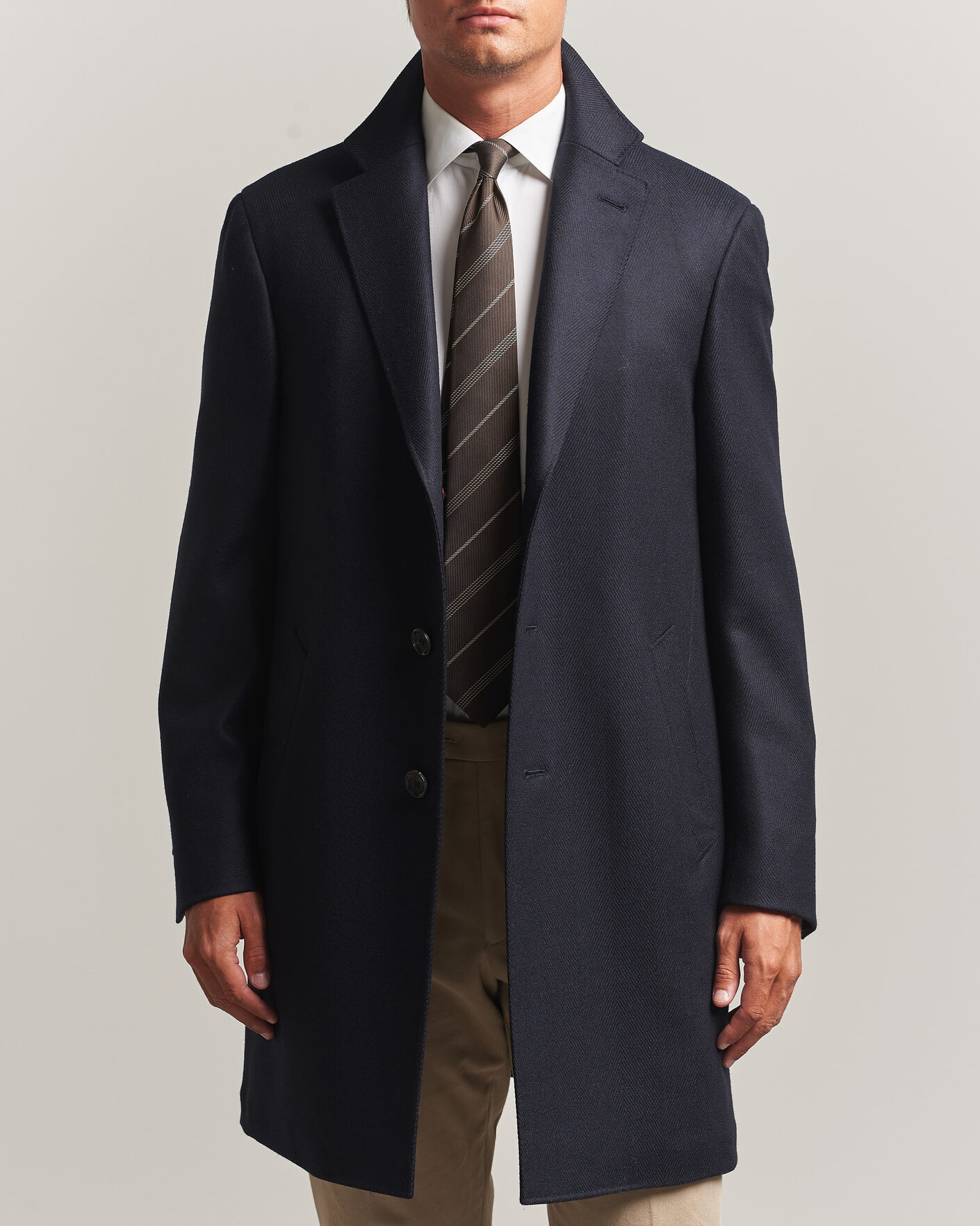 Homme | Manteaux Et Vestes | Canali | Kei Wool Travel Coat Navy