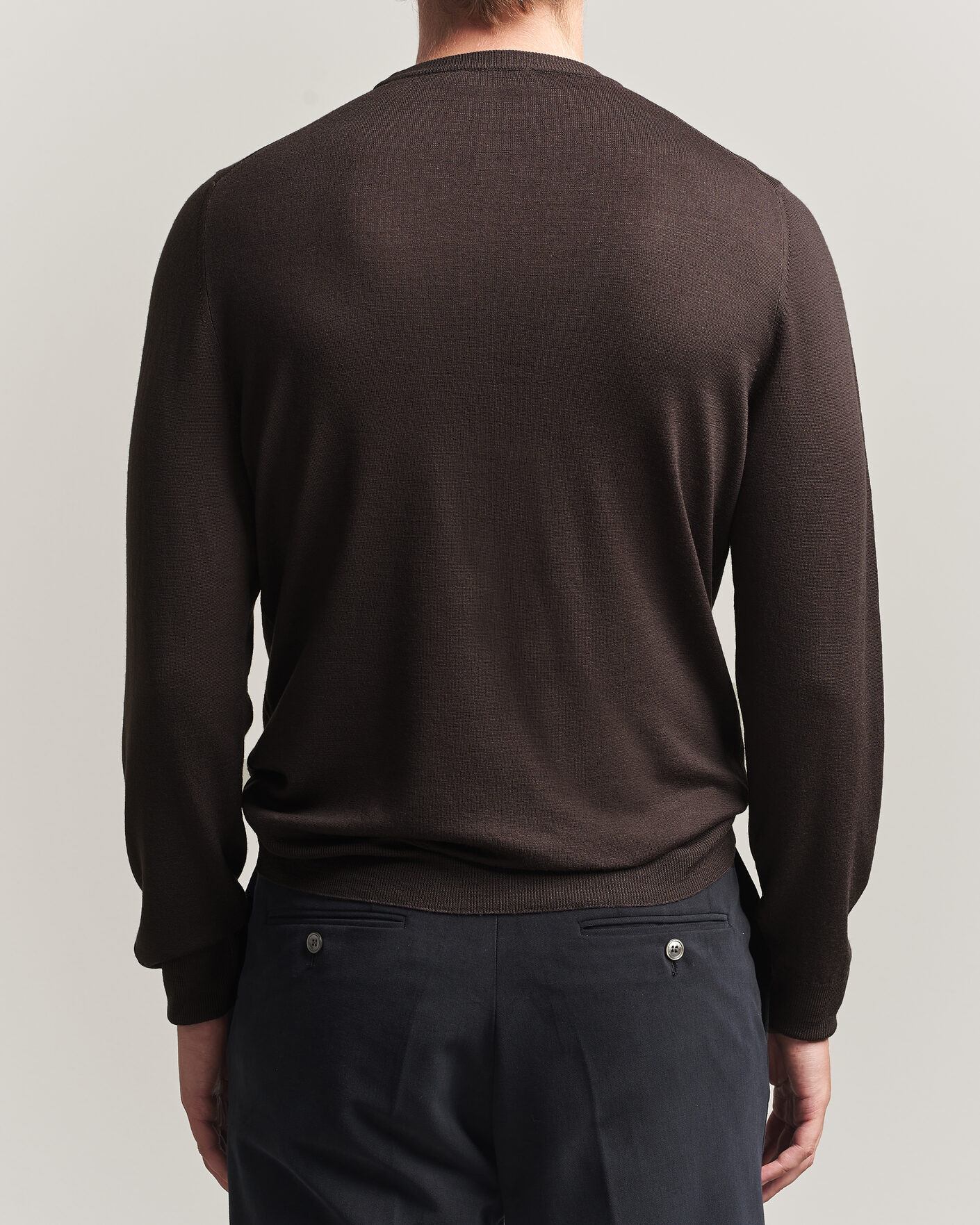 Homme | Pulls Et Tricots | Canali | Merino Wool Crew Neck Dark Brown