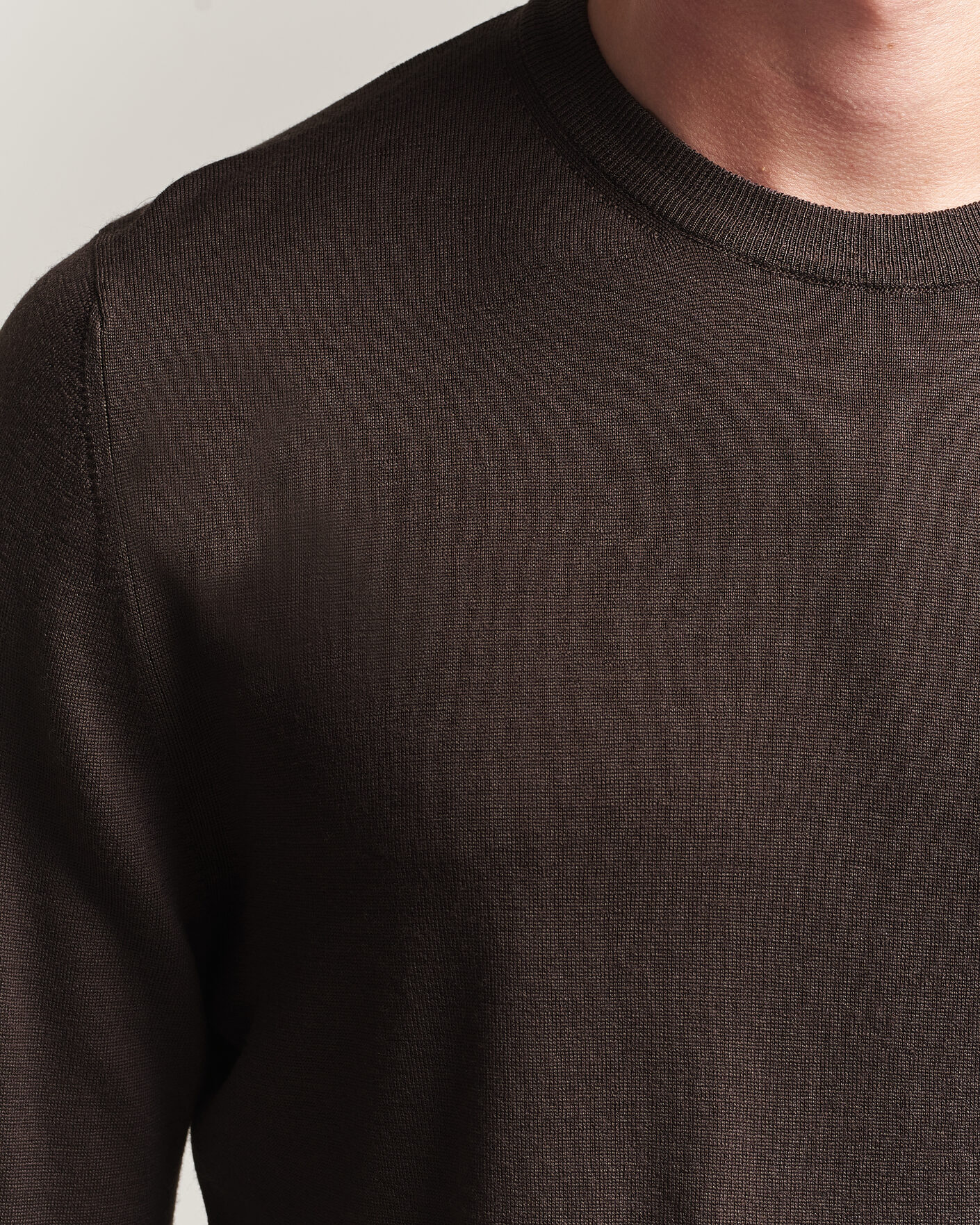 Homme | Pulls Et Tricots | Canali | Merino Wool Crew Neck Dark Brown