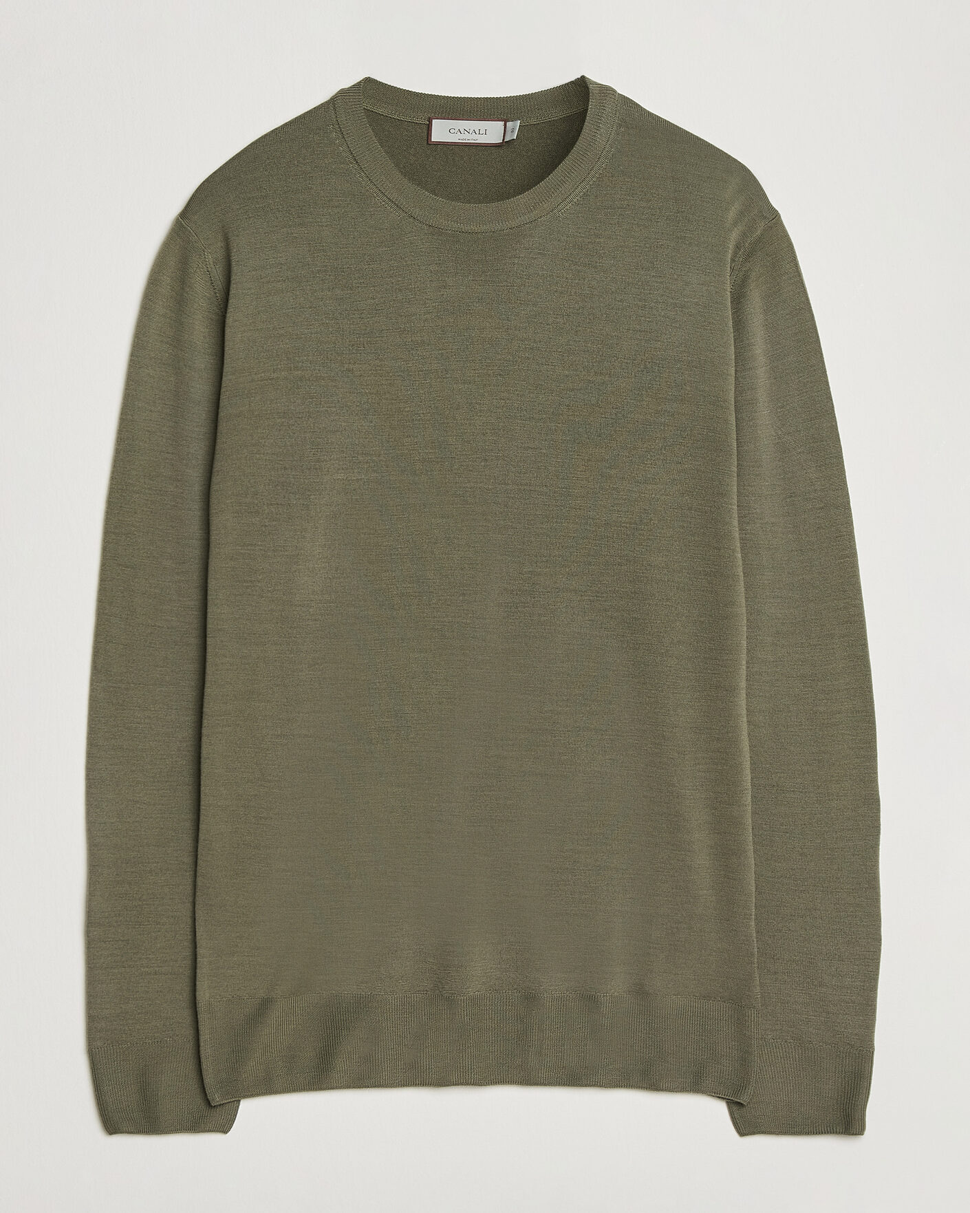 Homme | Pulls Et Tricots | Canali | Merino Wool Crew Neck Olive