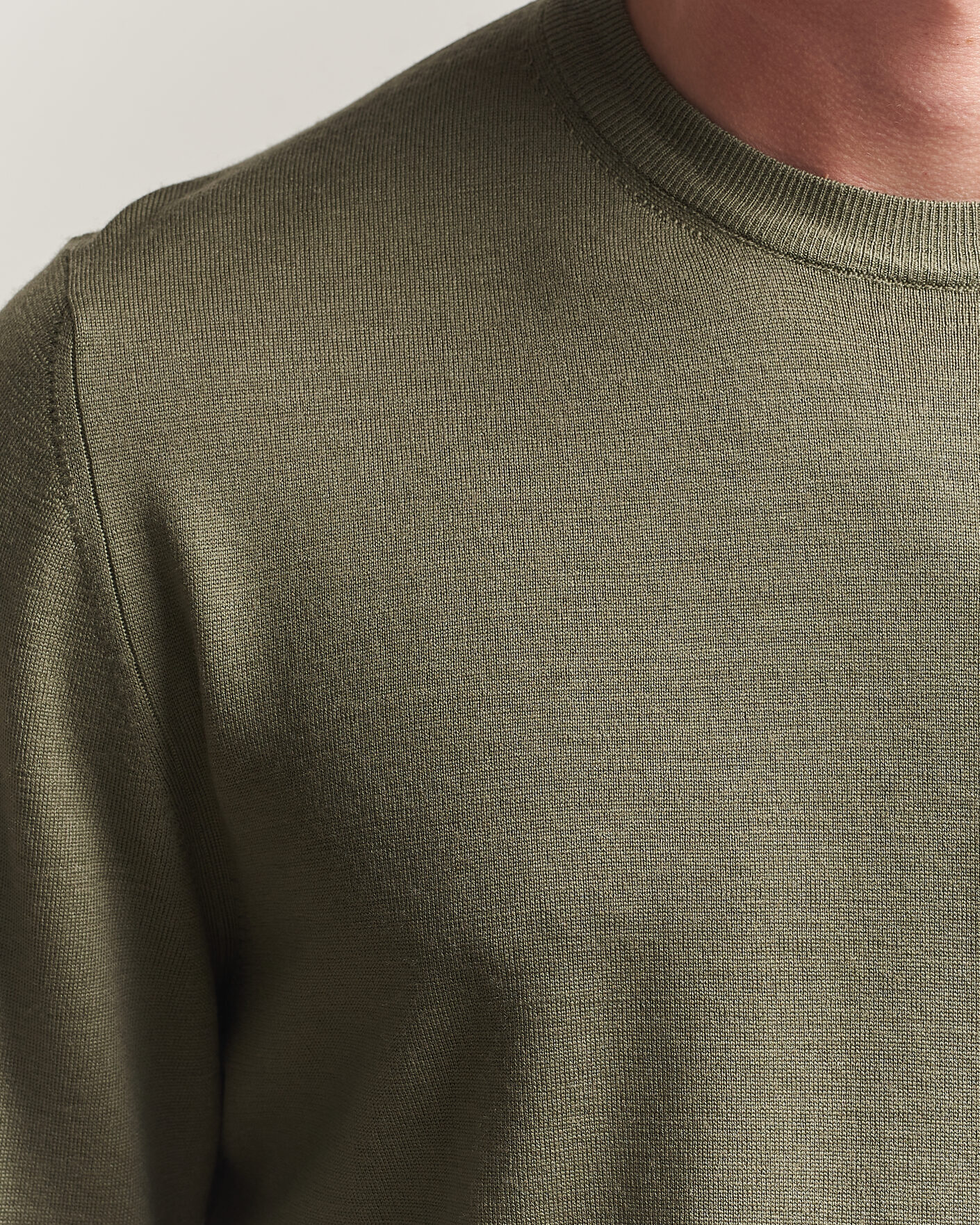 Homme | Pulls Et Tricots | Canali | Merino Wool Crew Neck Olive