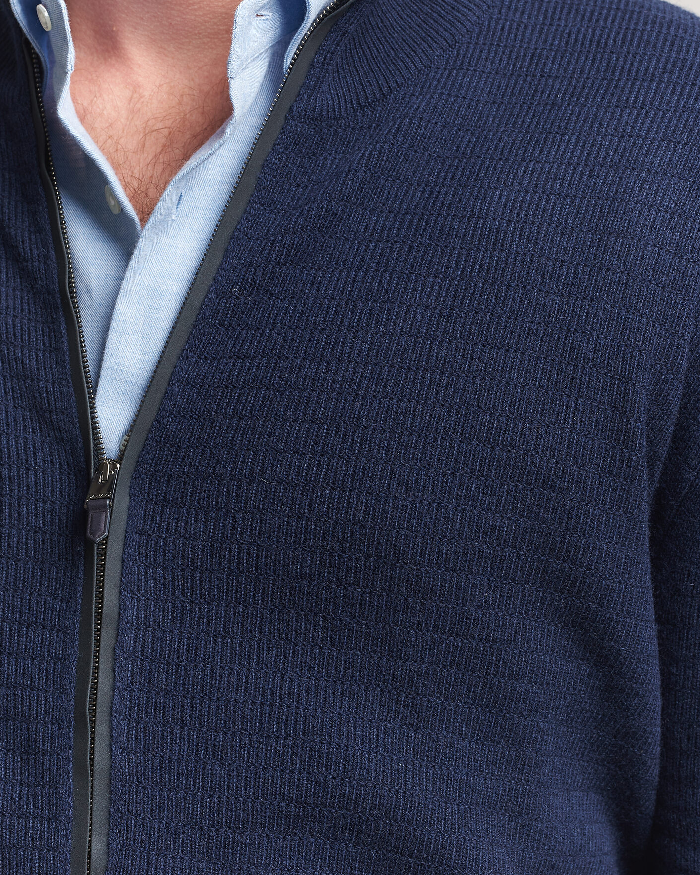Homme | Pulls Et Tricots | Canali | Wool/Cashmere Full Zip Cardigan Navy