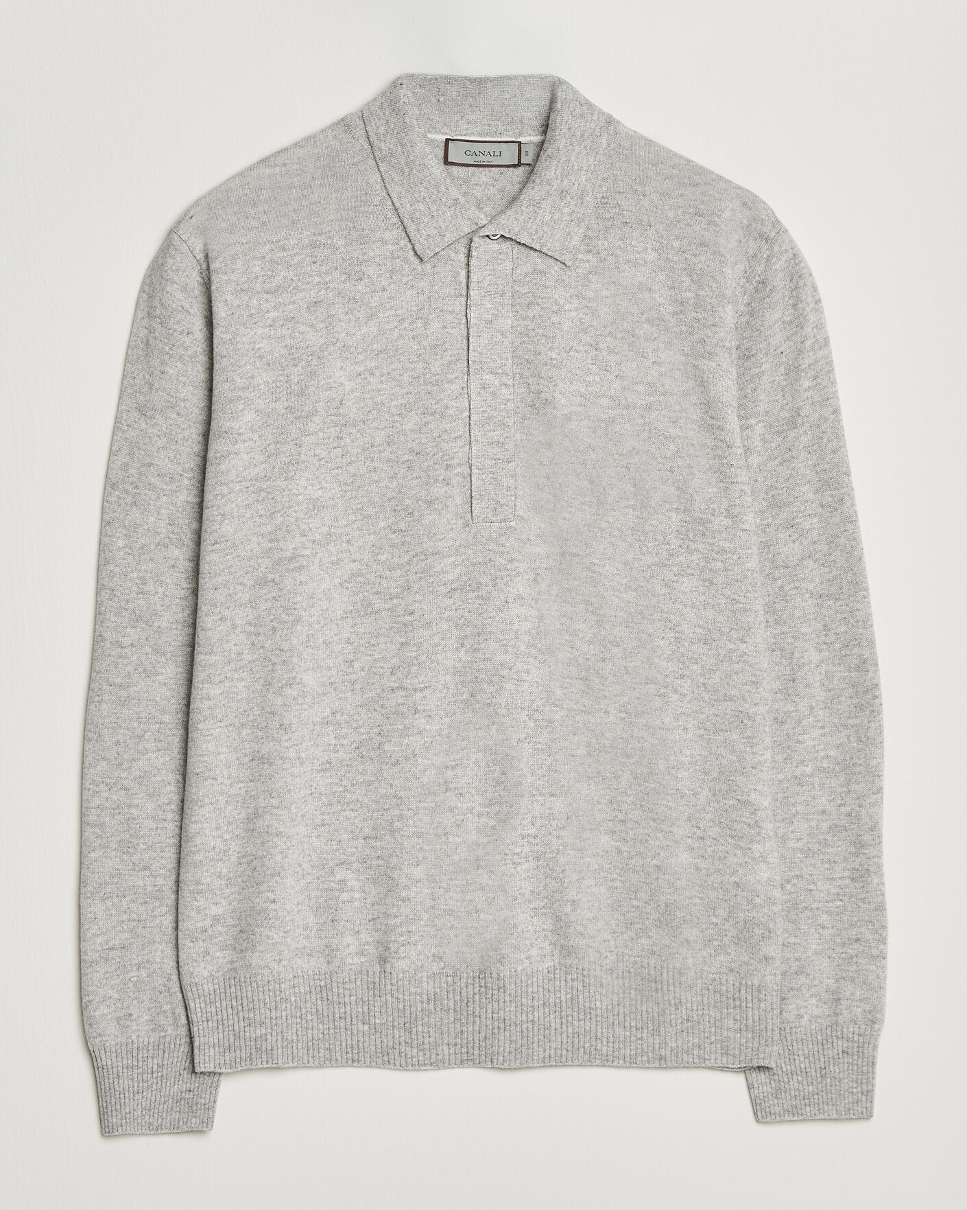 Homme | Pulls Et Tricots | Canali | Wool/Cashmere Long Sleeve Polo Light Grey
