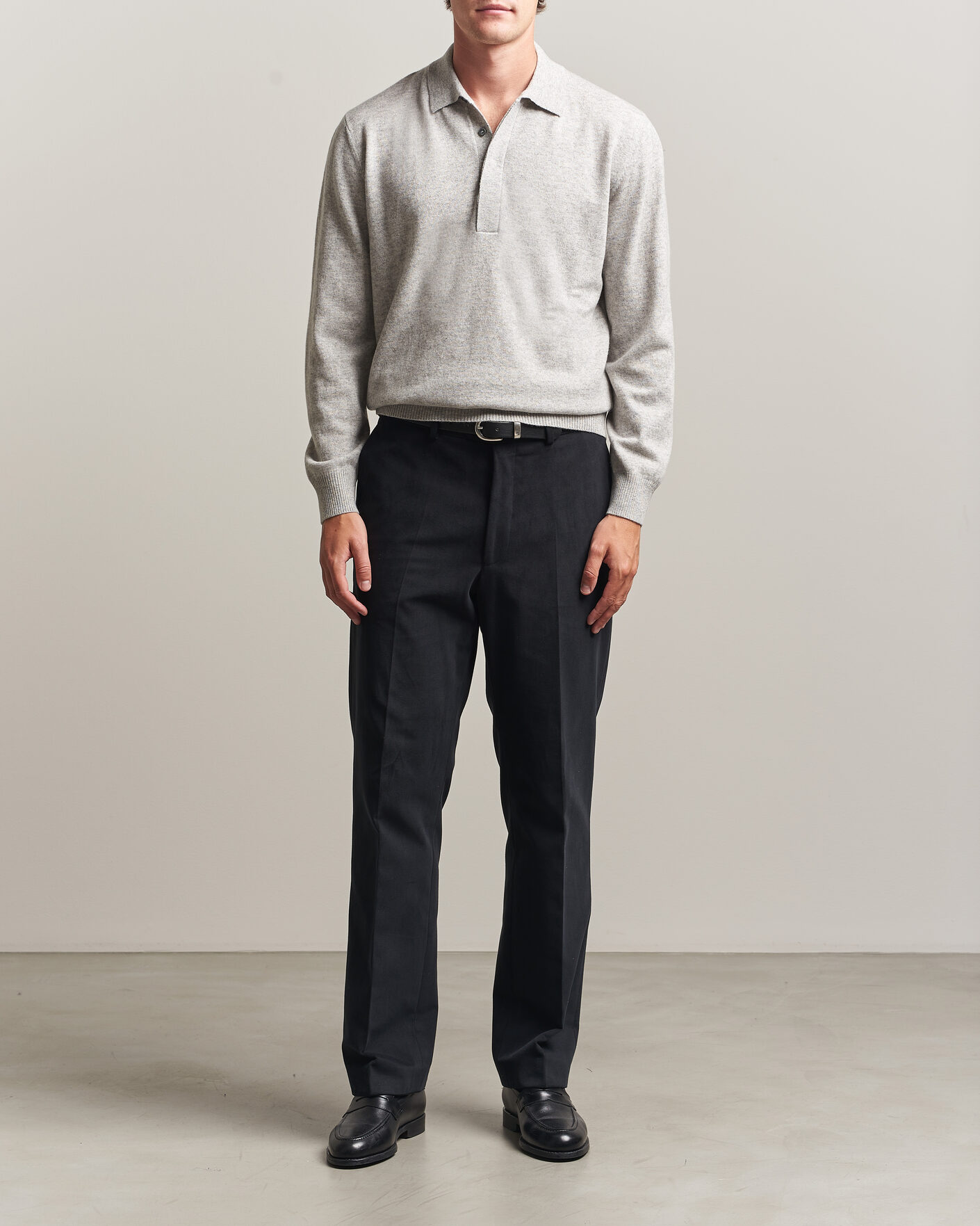 Homme | Pulls Et Tricots | Canali | Wool/Cashmere Long Sleeve Polo Light Grey