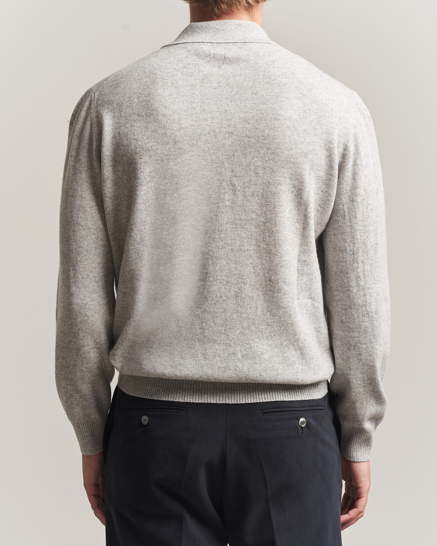 Homme | Pulls Et Tricots | Canali | Wool/Cashmere Long Sleeve Polo Light Grey