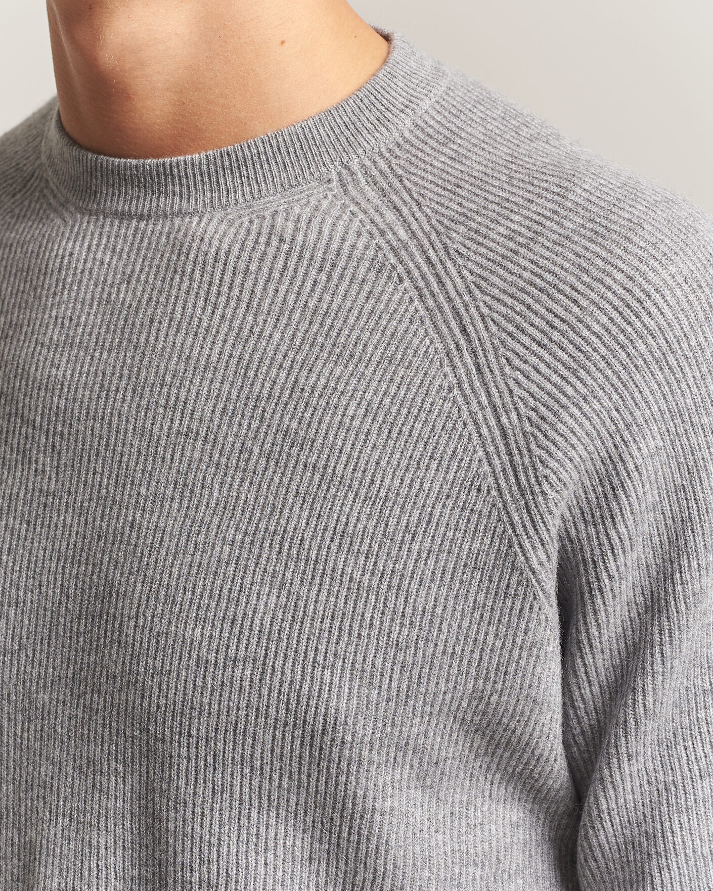 Homme | Pulls Et Tricots | Canali | Rib Cashmere Sweater Light Grey