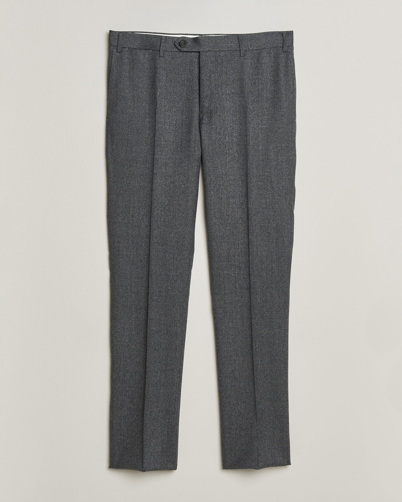 Homme | Pantalons | Canali | Slim Fit Flannel Trousers Grey Melange