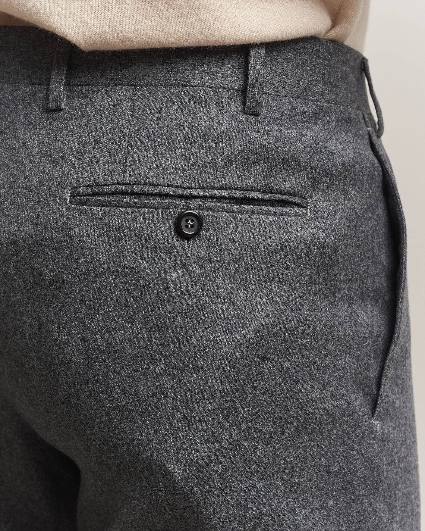 Homme | Pantalons | Canali | Slim Fit Flannel Trousers Grey Melange