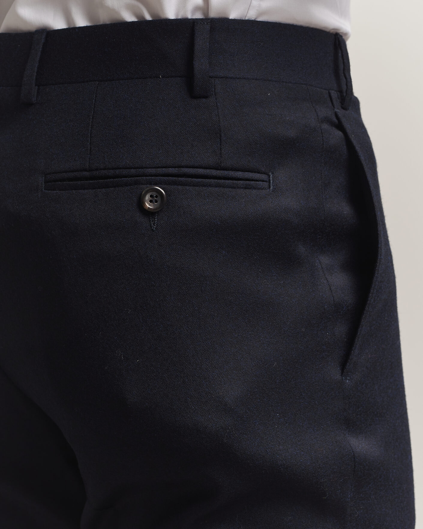 Homme | Pantalons | Canali | Slim Fit Flannel Trousers Navy