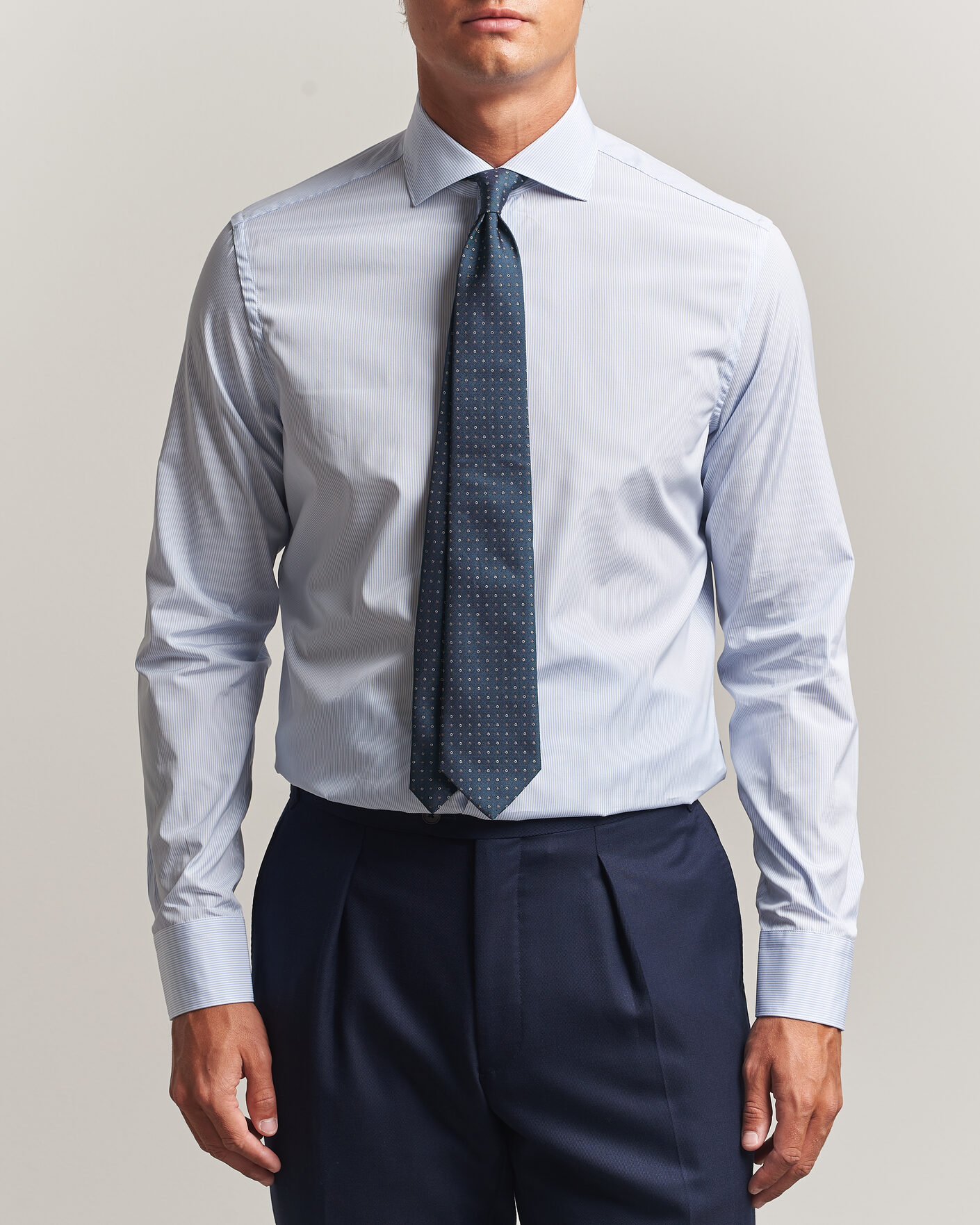 Homme | Chemises | Canali | Slim Fit Dress Shirt Light Blue Stripe