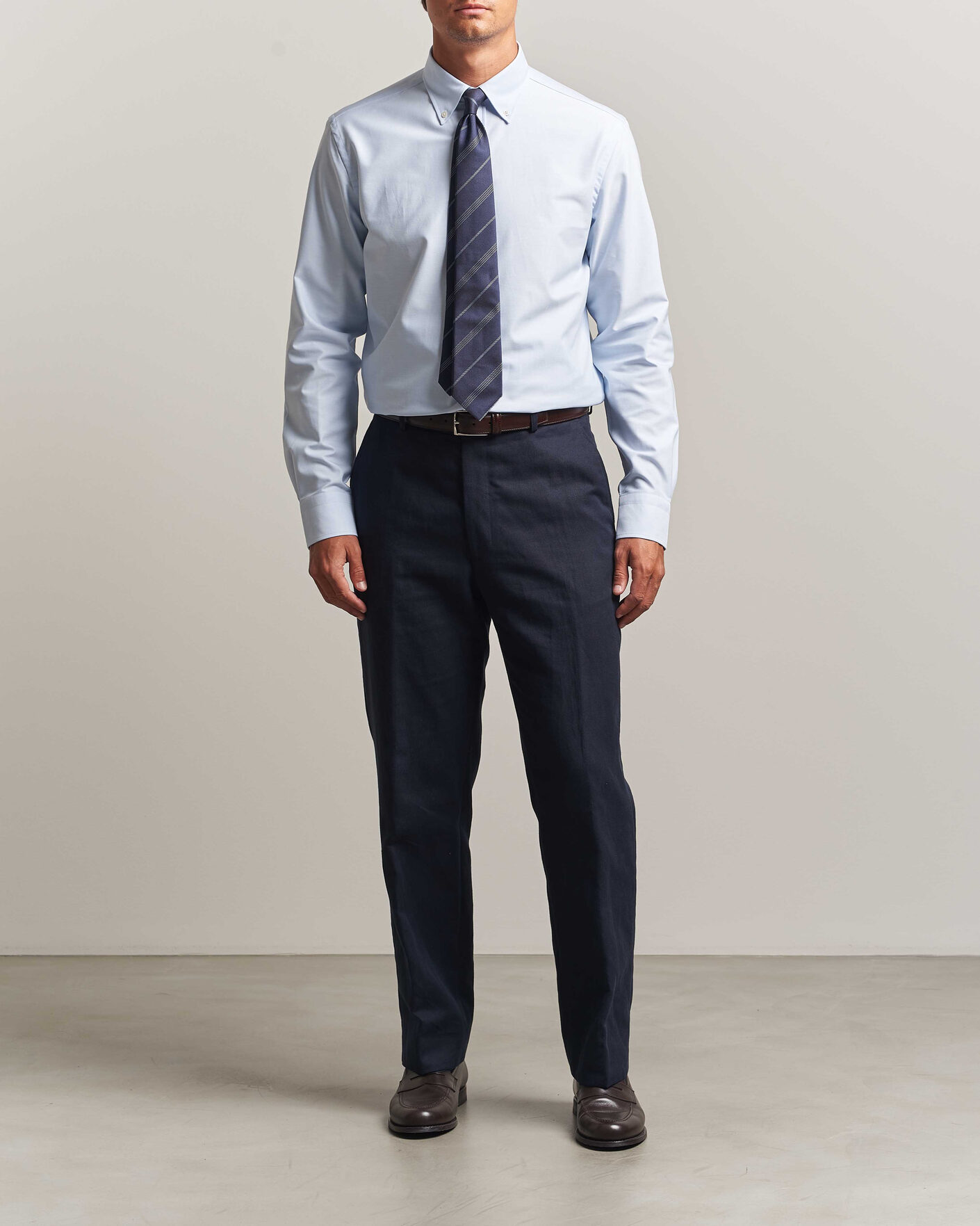 Homme | Chemises | Canali | Oxford Button Down Shirt Light Blue