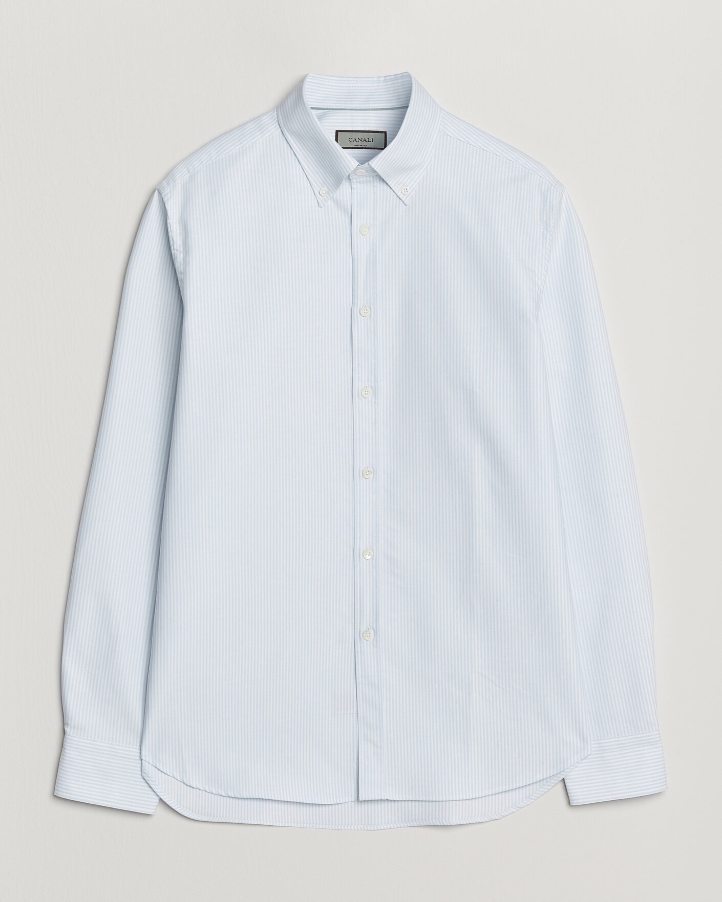 Homme | Chemises | Canali | Oxford Button Down Shirt Light Blue Stripe