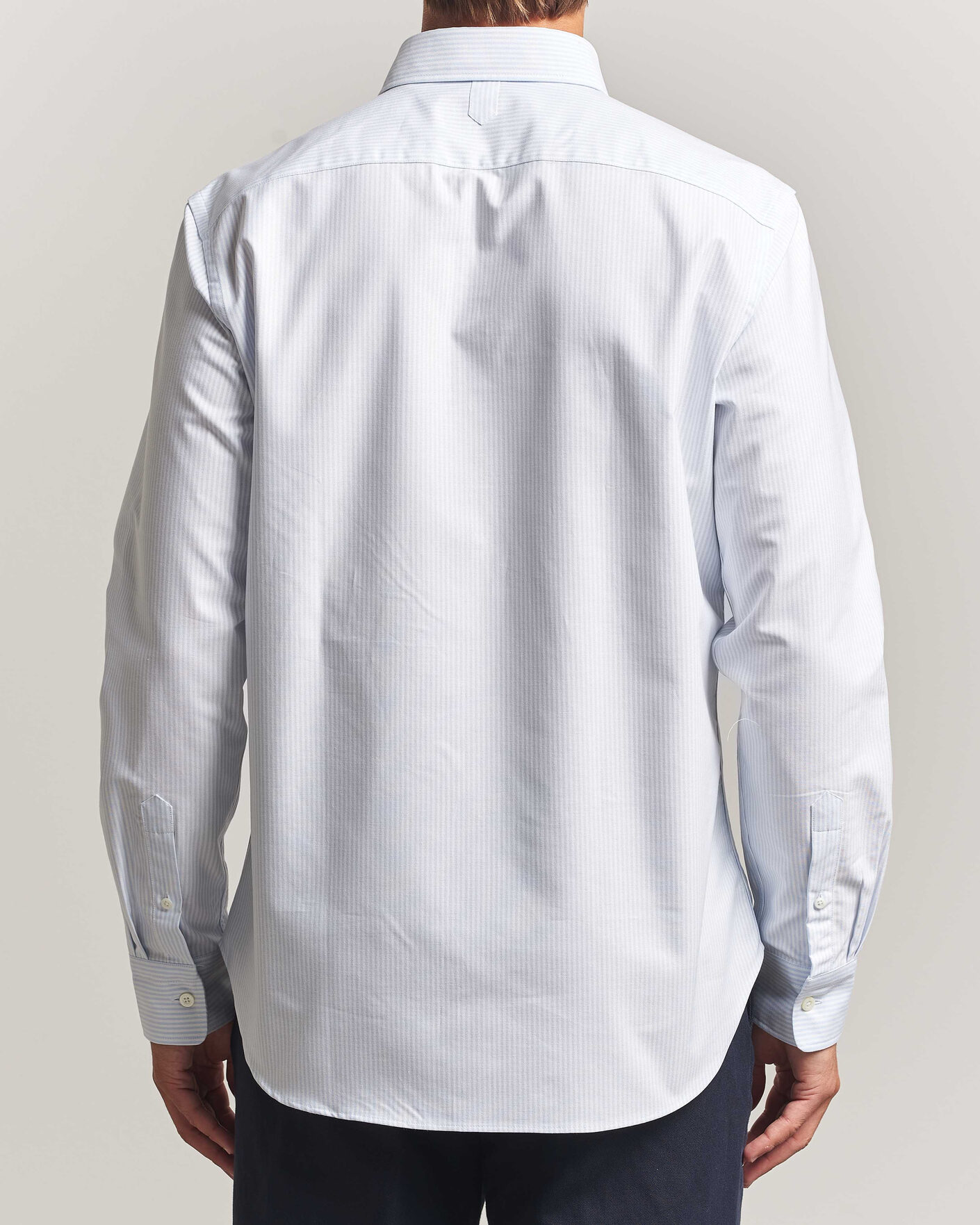 Homme | Chemises | Canali | Oxford Button Down Shirt Light Blue Stripe