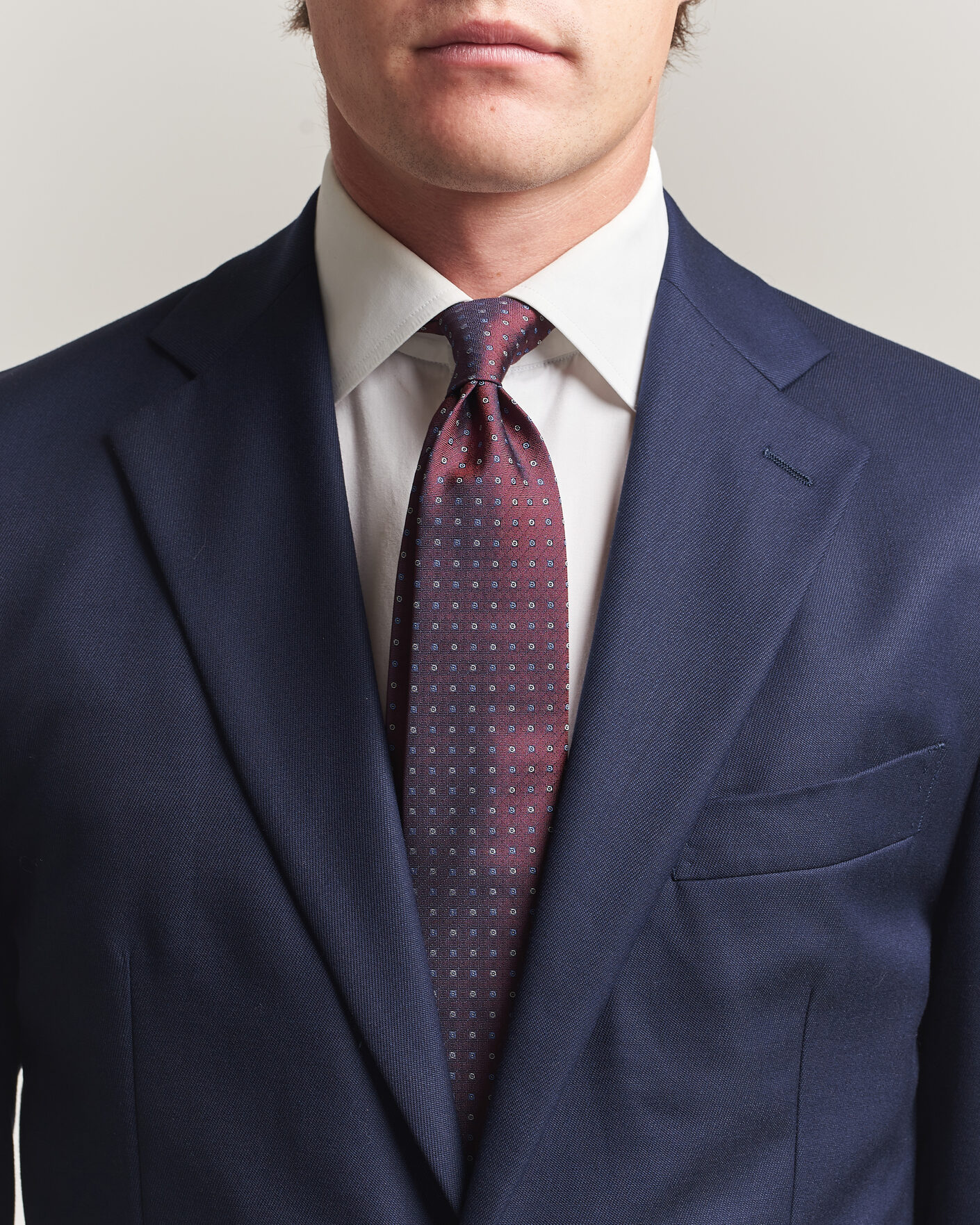 Homme | Cravates | Canali | Jacquard Silk Tie Burgundy