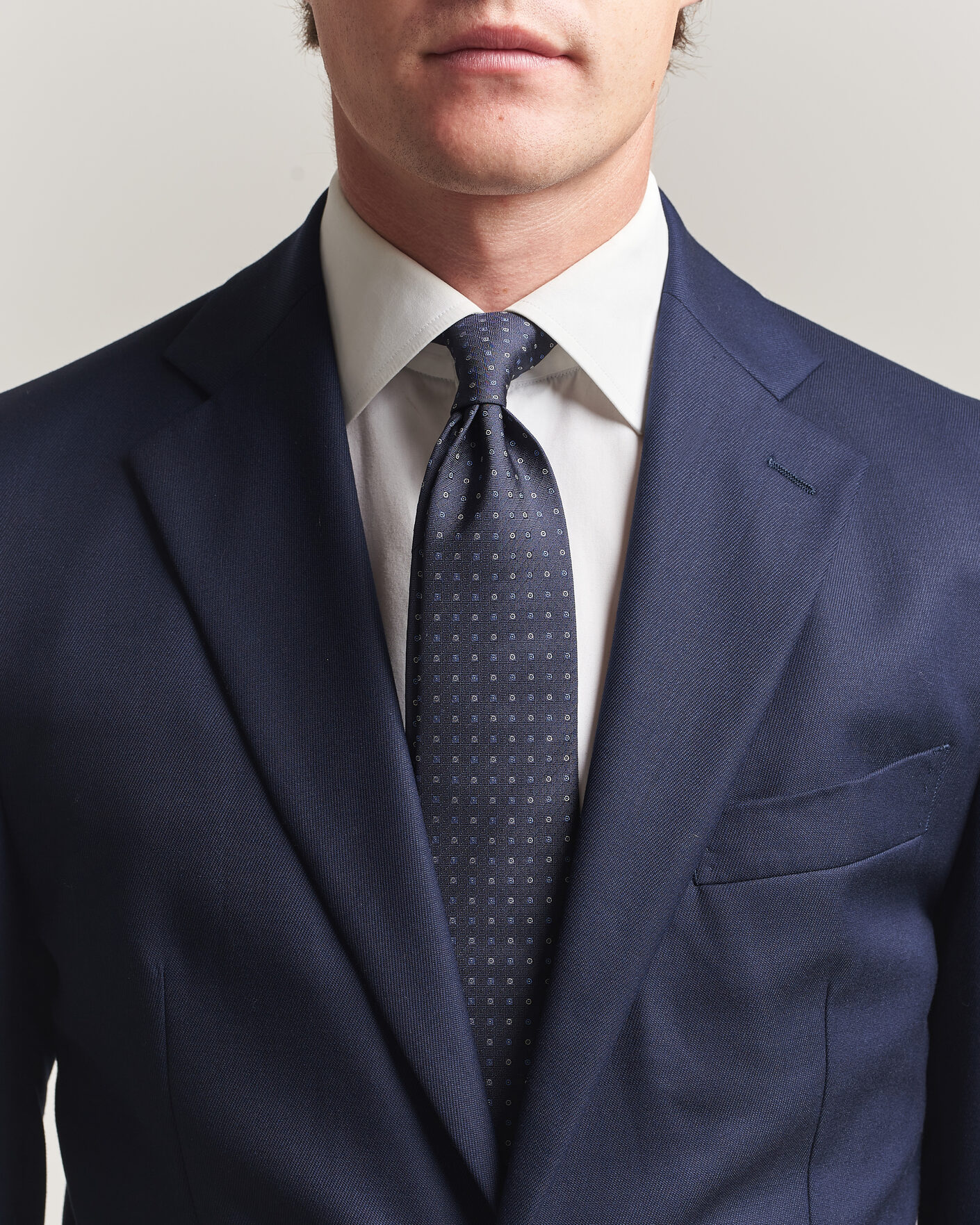 Homme | Cravates | Canali | Jacquard Silk Tie Navy