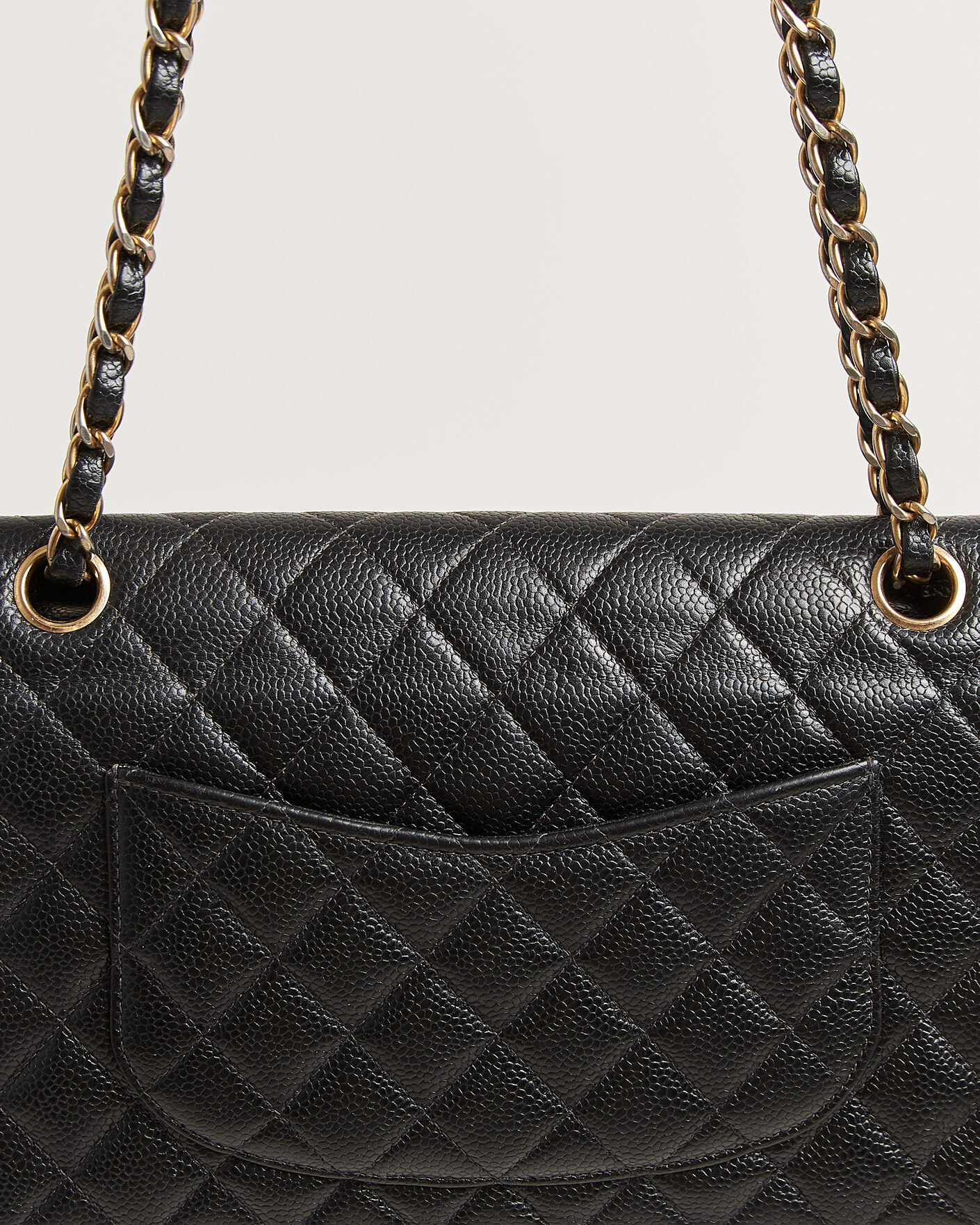 Homme | Chanel Pre-Owned Classic Medium Double Flap Bag Caviar Leather Black | Chanel Pre-Owned | Classic Medium Double Flap Bag Caviar Leather Black