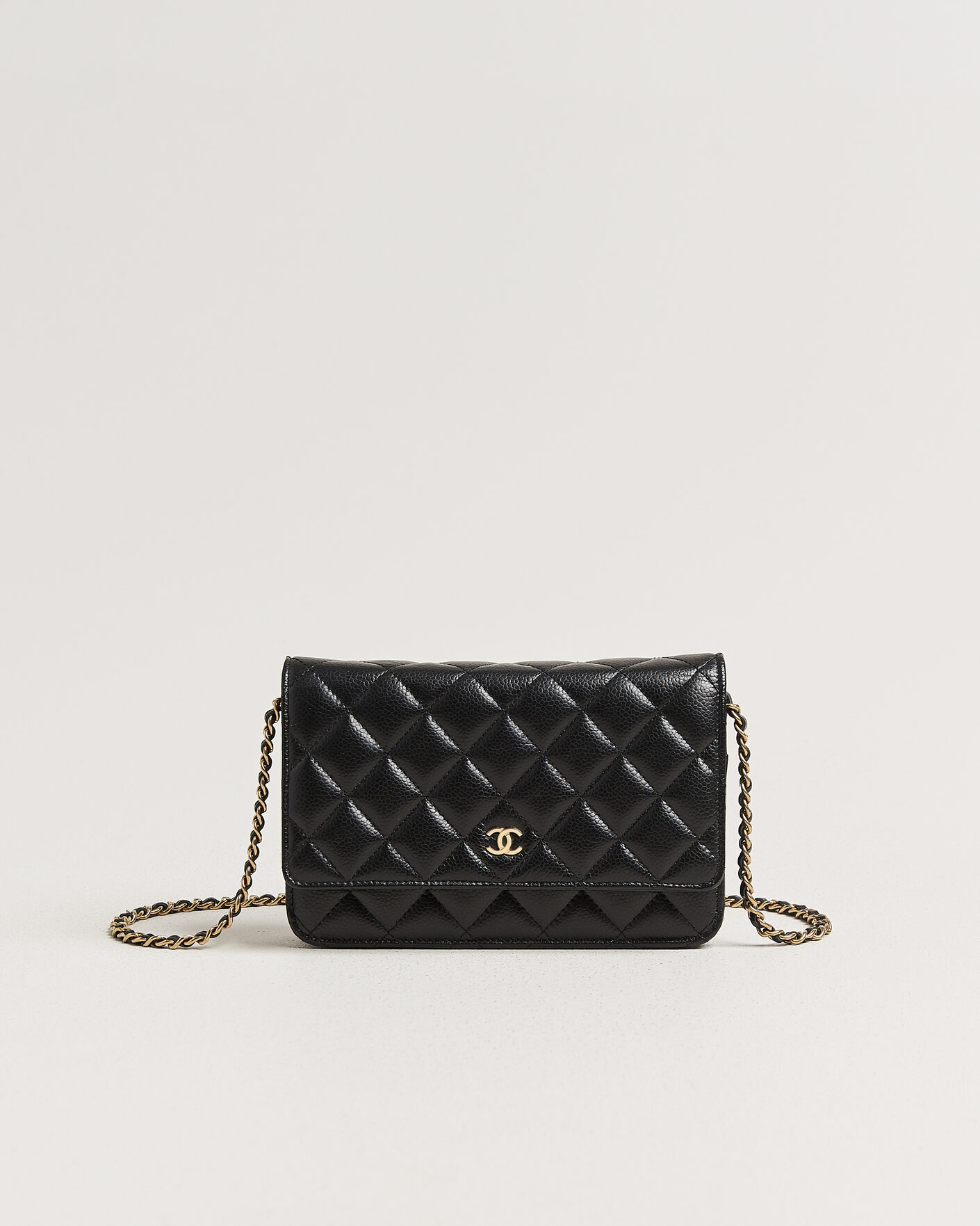 Homme | Pre-Owned & Vintage Bags | Chanel Pre-Owned | Wallet On Chain Caviar Leather Black