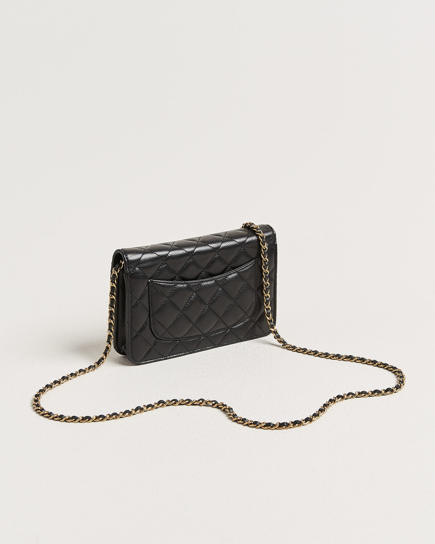Homme | Pre-Owned & Vintage Bags | Chanel Pre-Owned | Wallet On Chain Caviar Leather Black