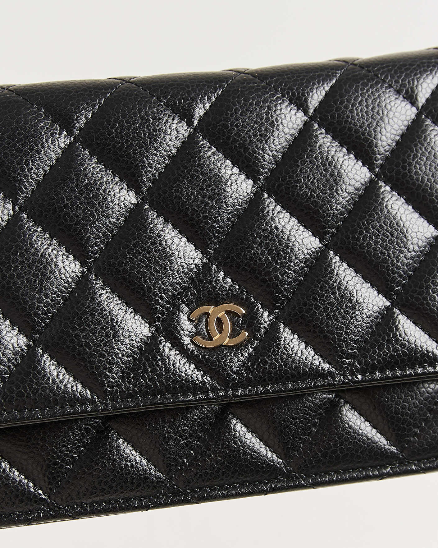 Homme | Pre-Owned & Vintage Bags | Chanel Pre-Owned | Wallet On Chain Caviar Leather Black