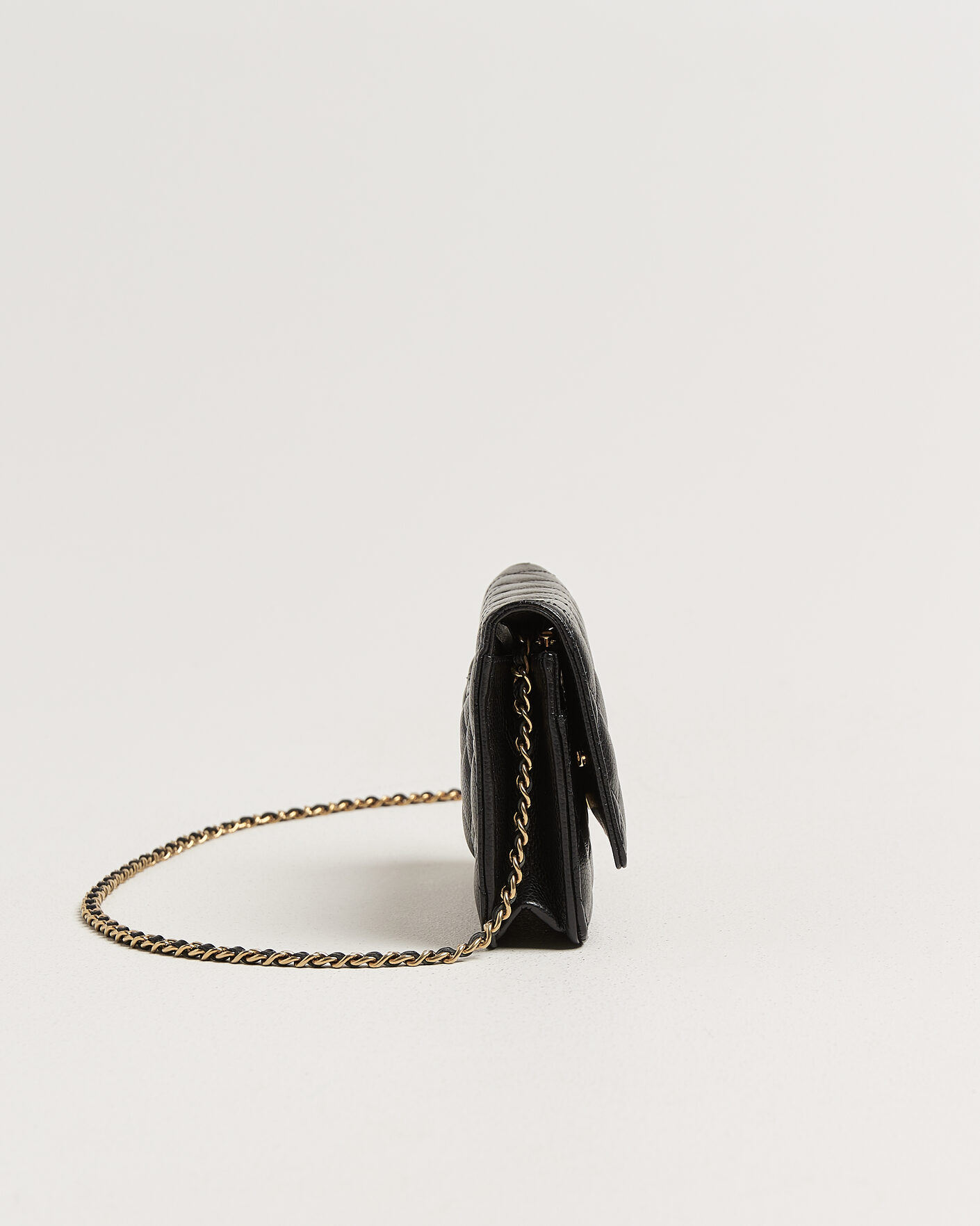 Homme | Pre-Owned & Vintage Bags | Chanel Pre-Owned | Wallet On Chain Caviar Leather Black